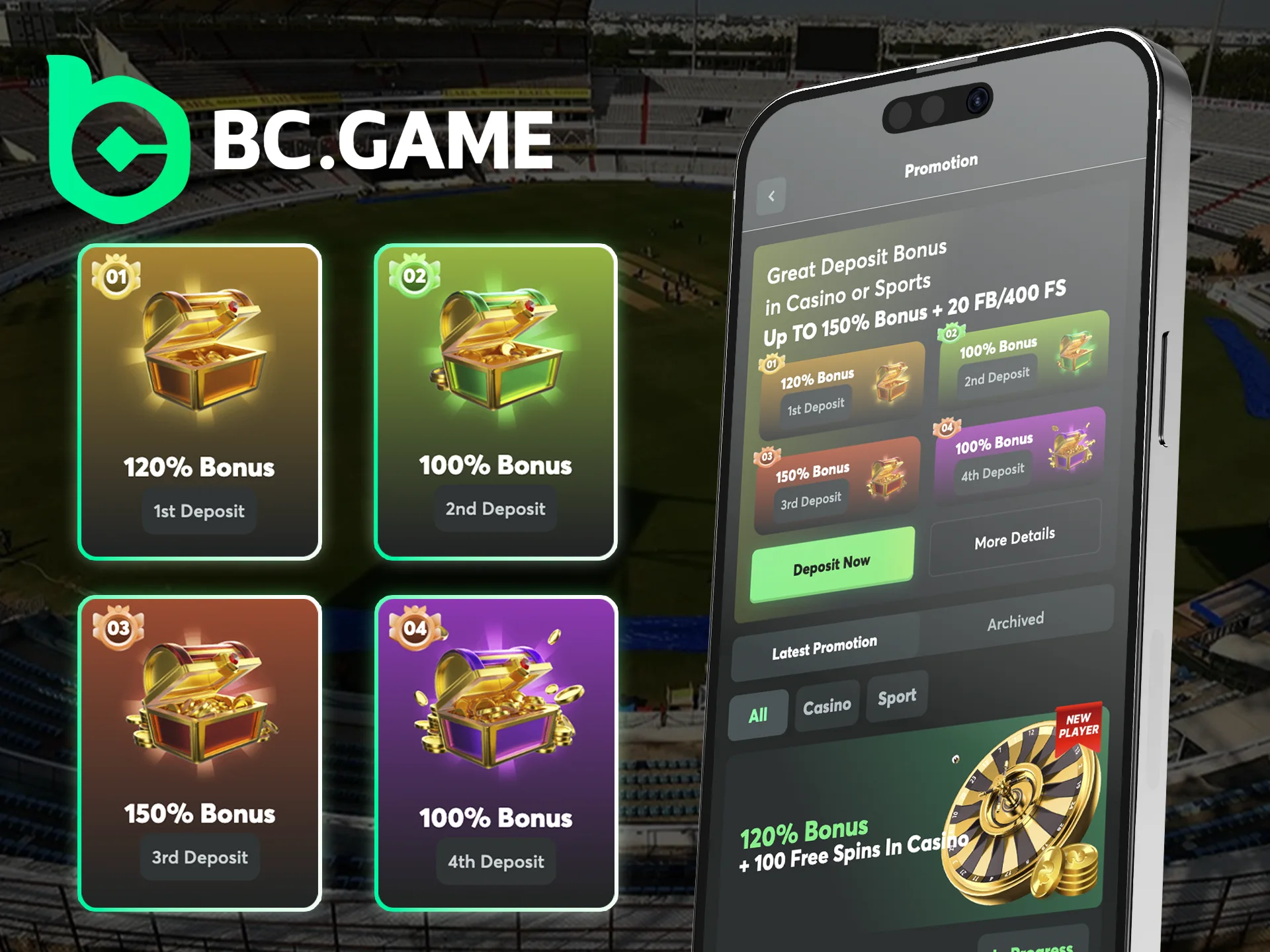 BC Game's welcome bonus is already waiting for you in the app.