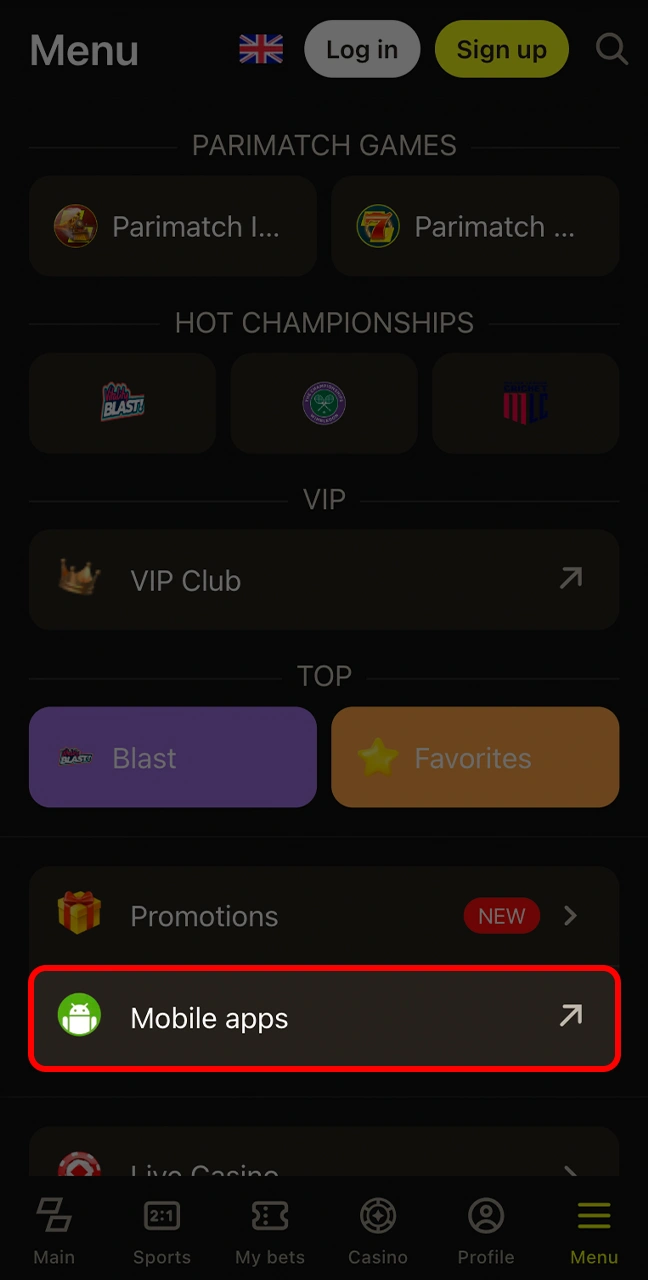 Go to the applications section in the website menu.