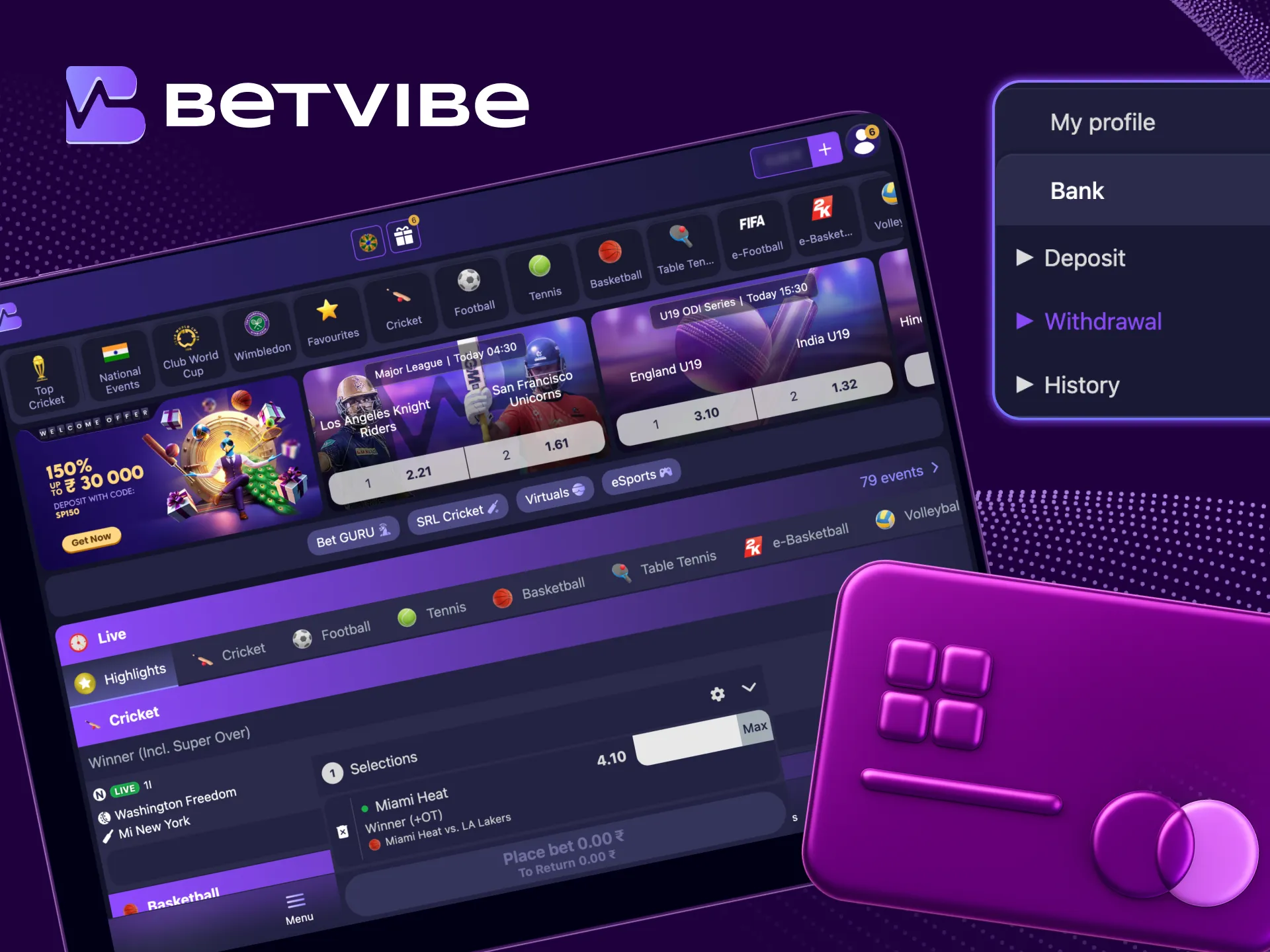 Take control with BetVibe's cash out option.