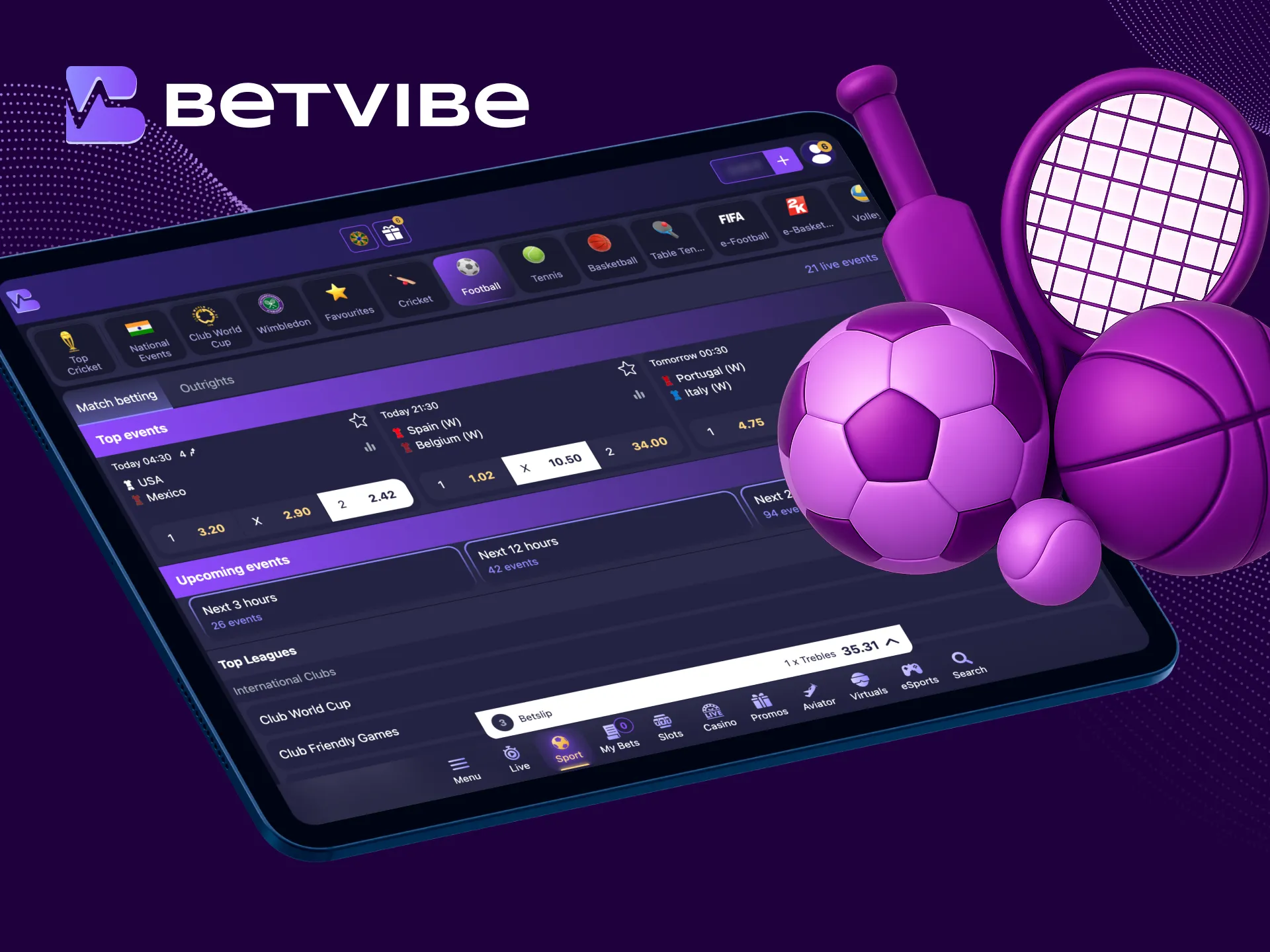 Bet on top sports markets with BetVibe.