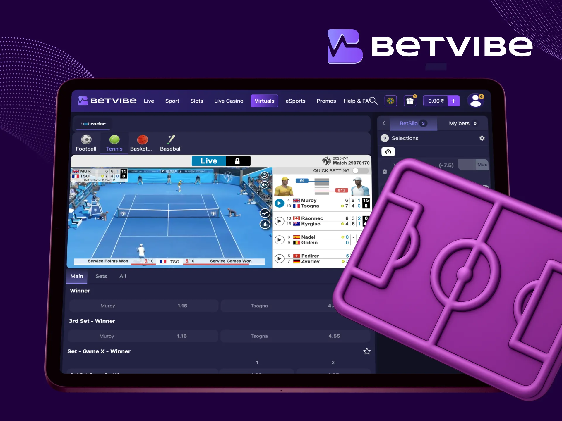 Explore virtual sports excitement at BetVibe.