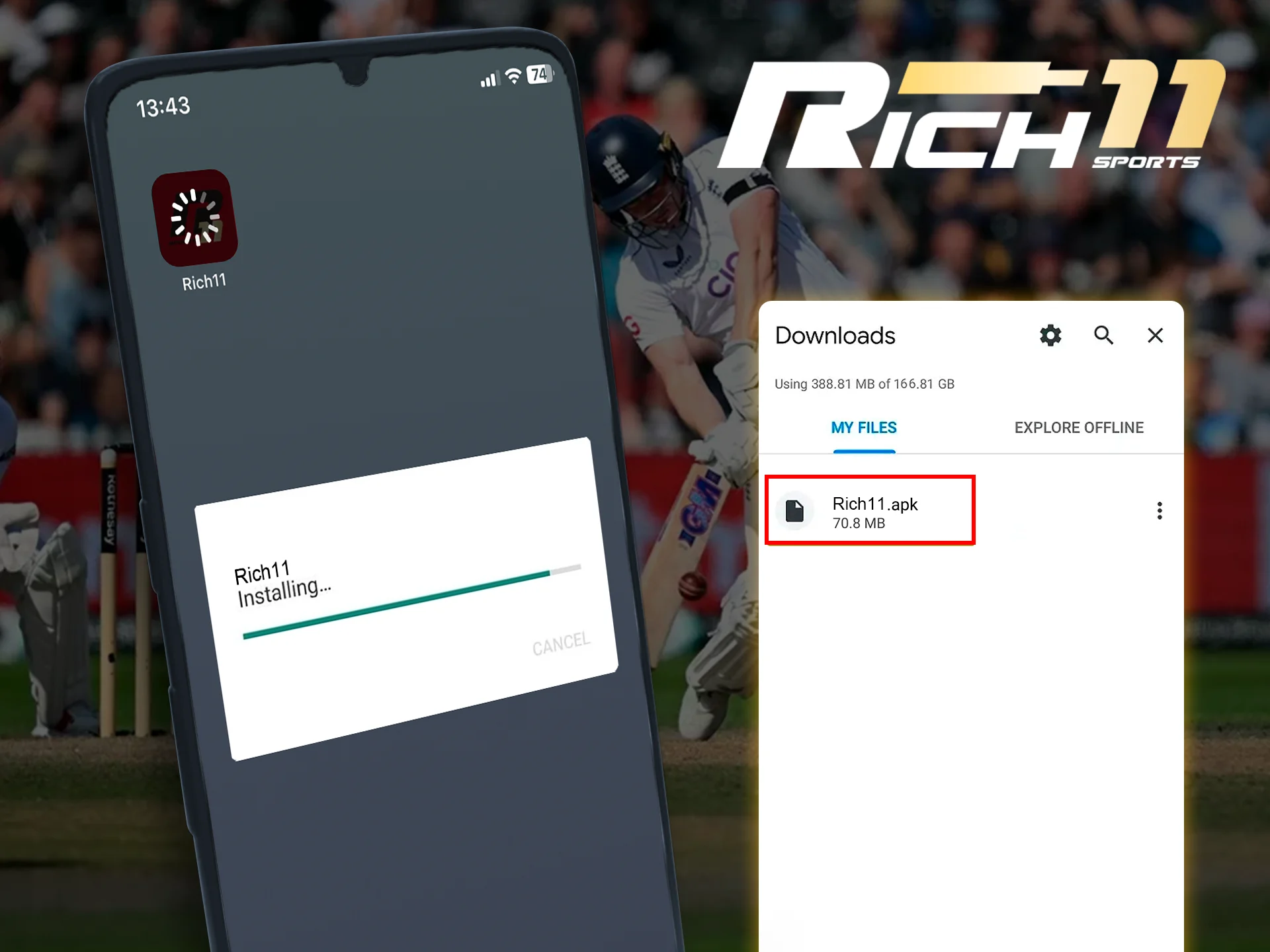 Go to download and install the Rich11 application.