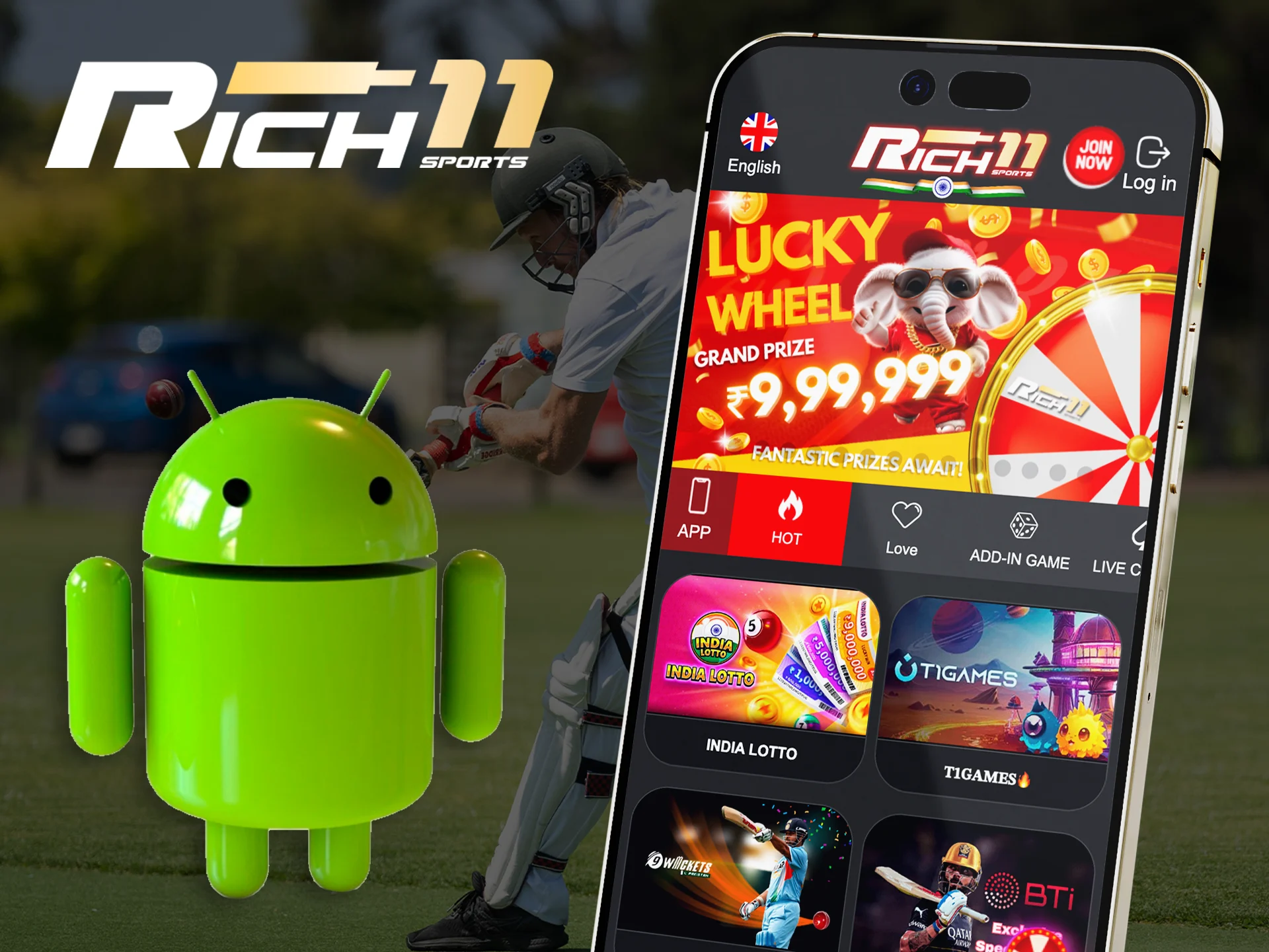 Start betting anytime with the Rich11 app.