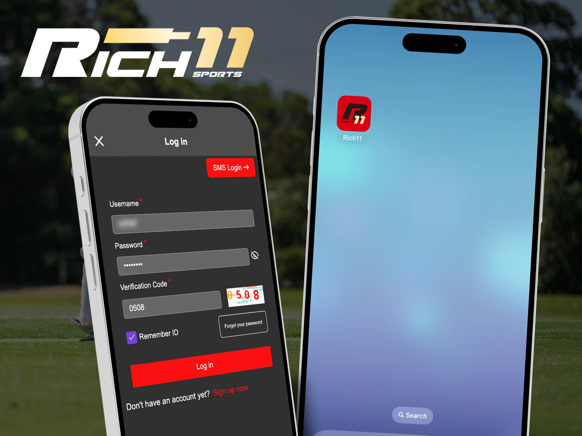 Go to the application and log in to your personal Rich11 account.