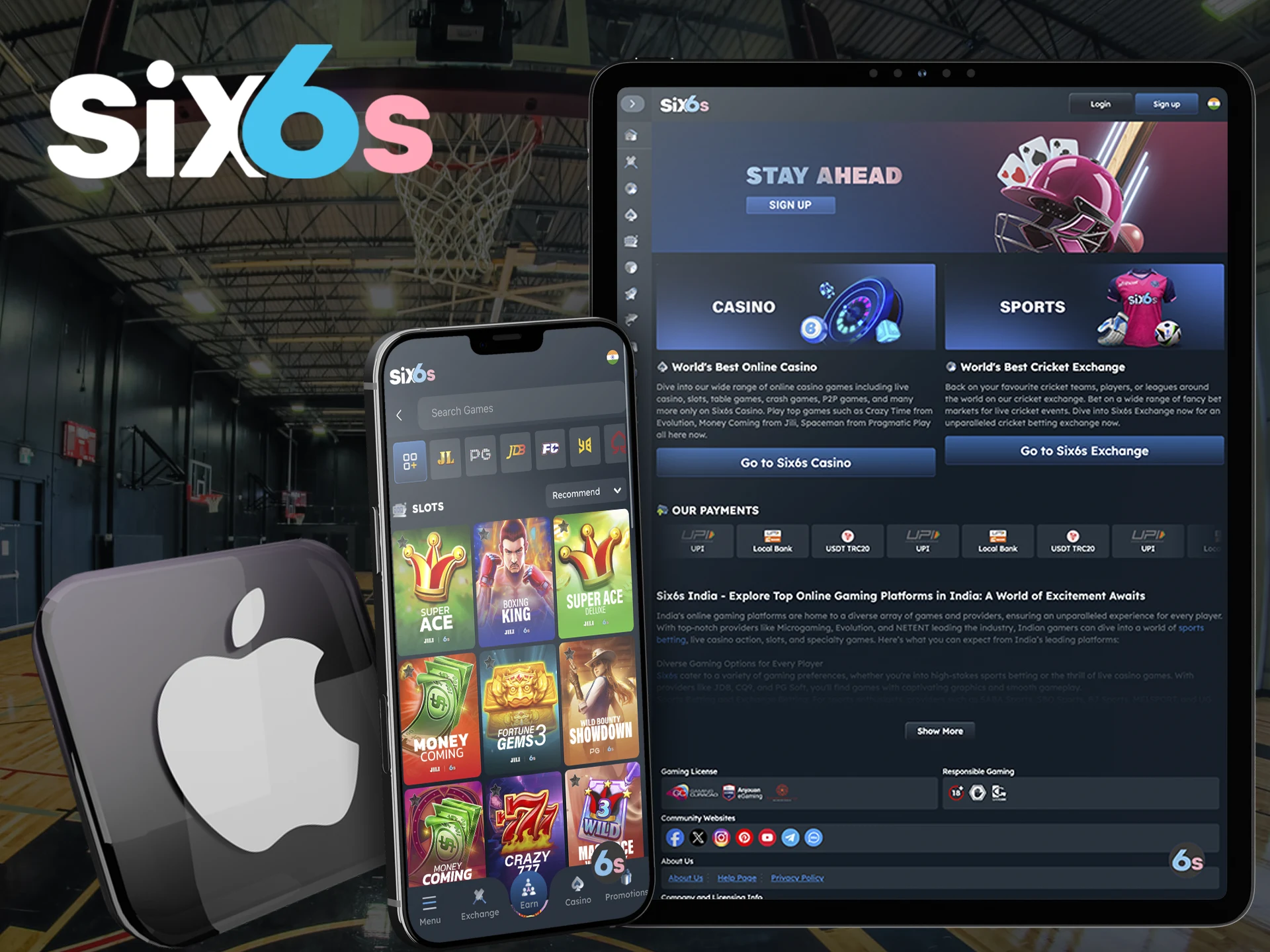 Place your bets in the iOS app and win at Six6s.