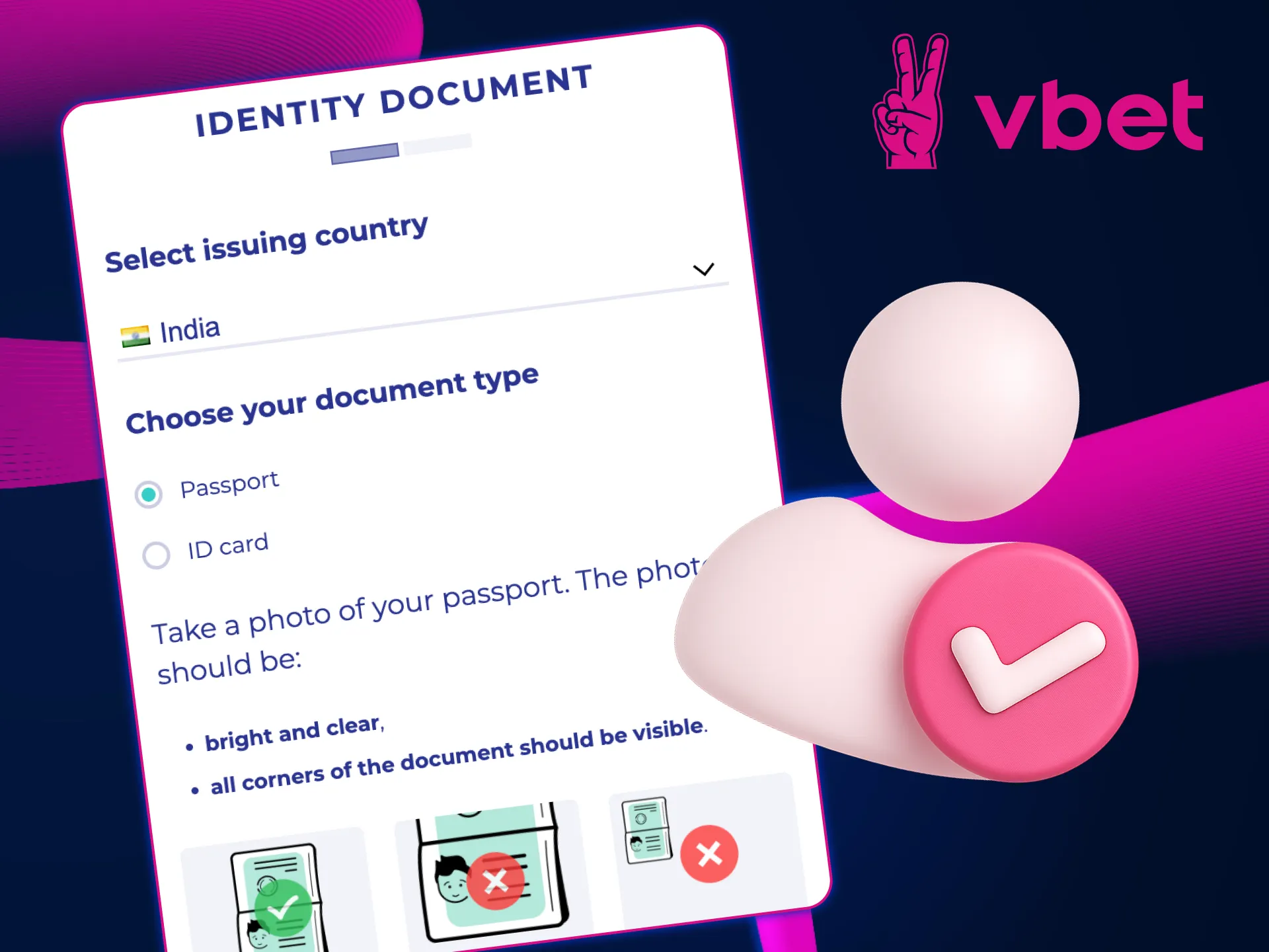 Get verified quickly and start winning with VBet.