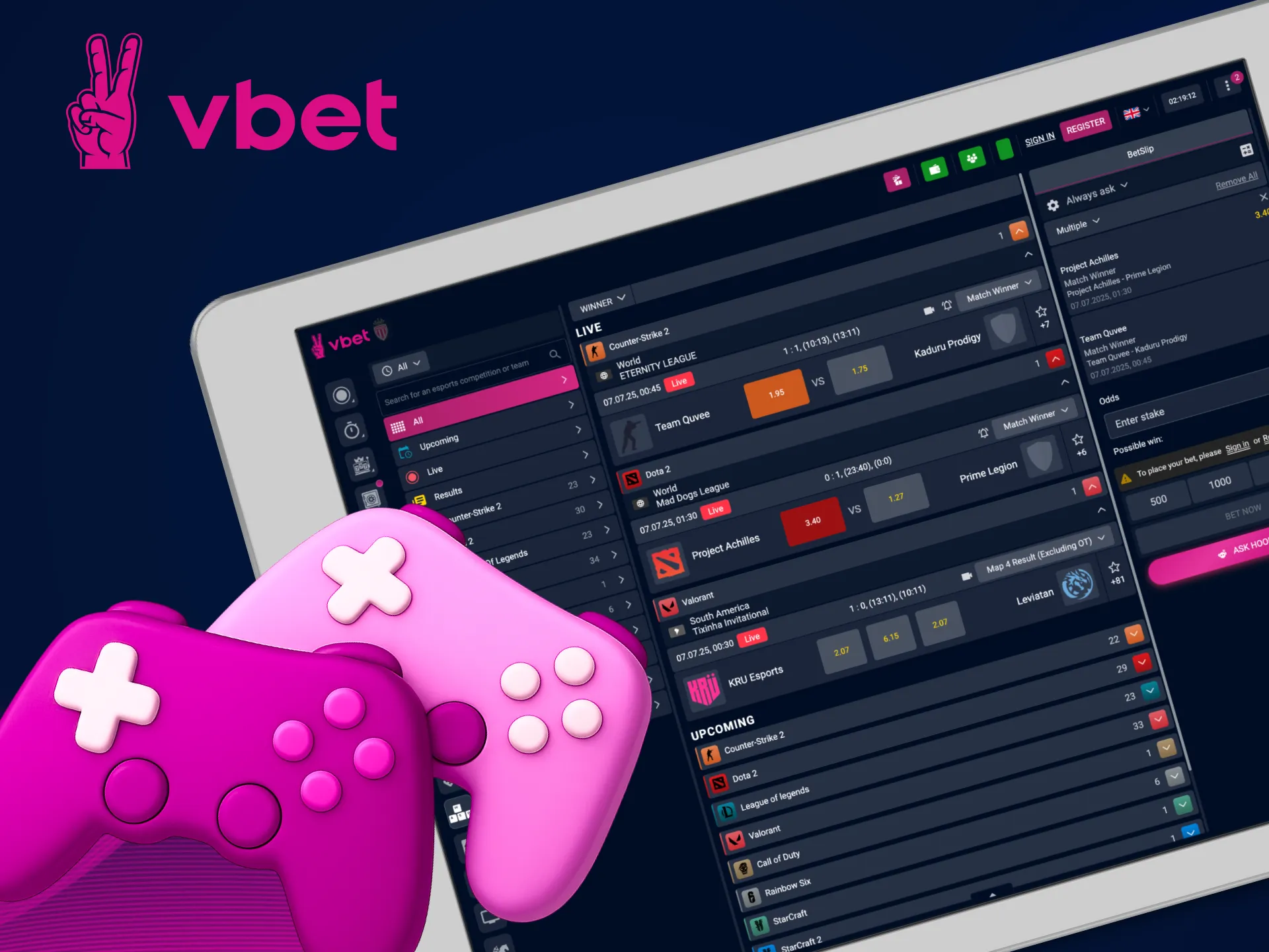 Bet on esports and win big at VBet.