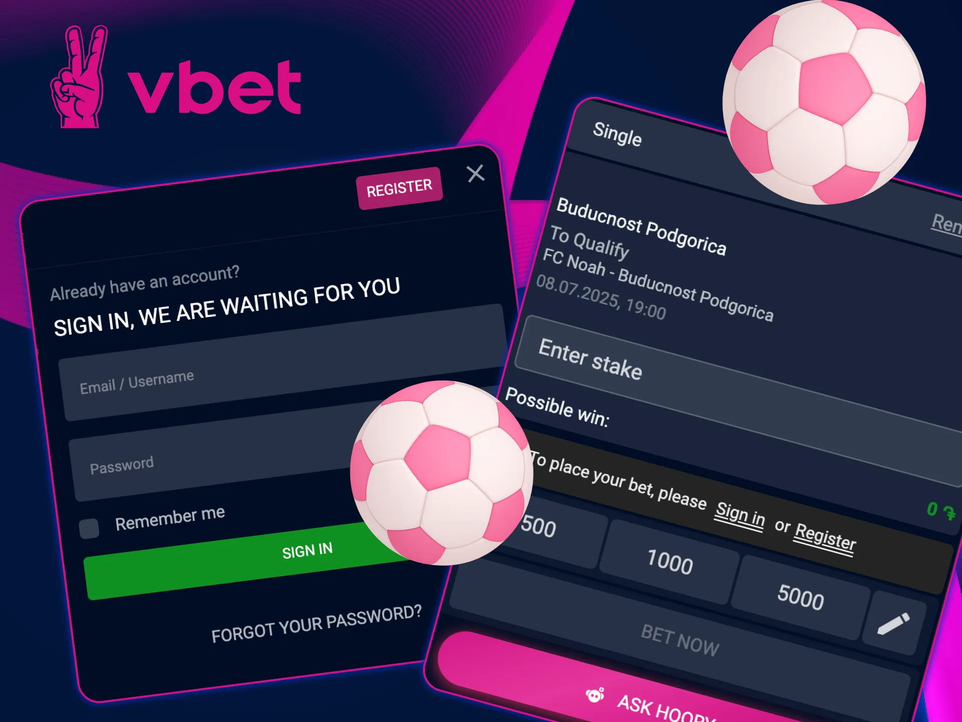 Make your first winning bet with VBet now.
