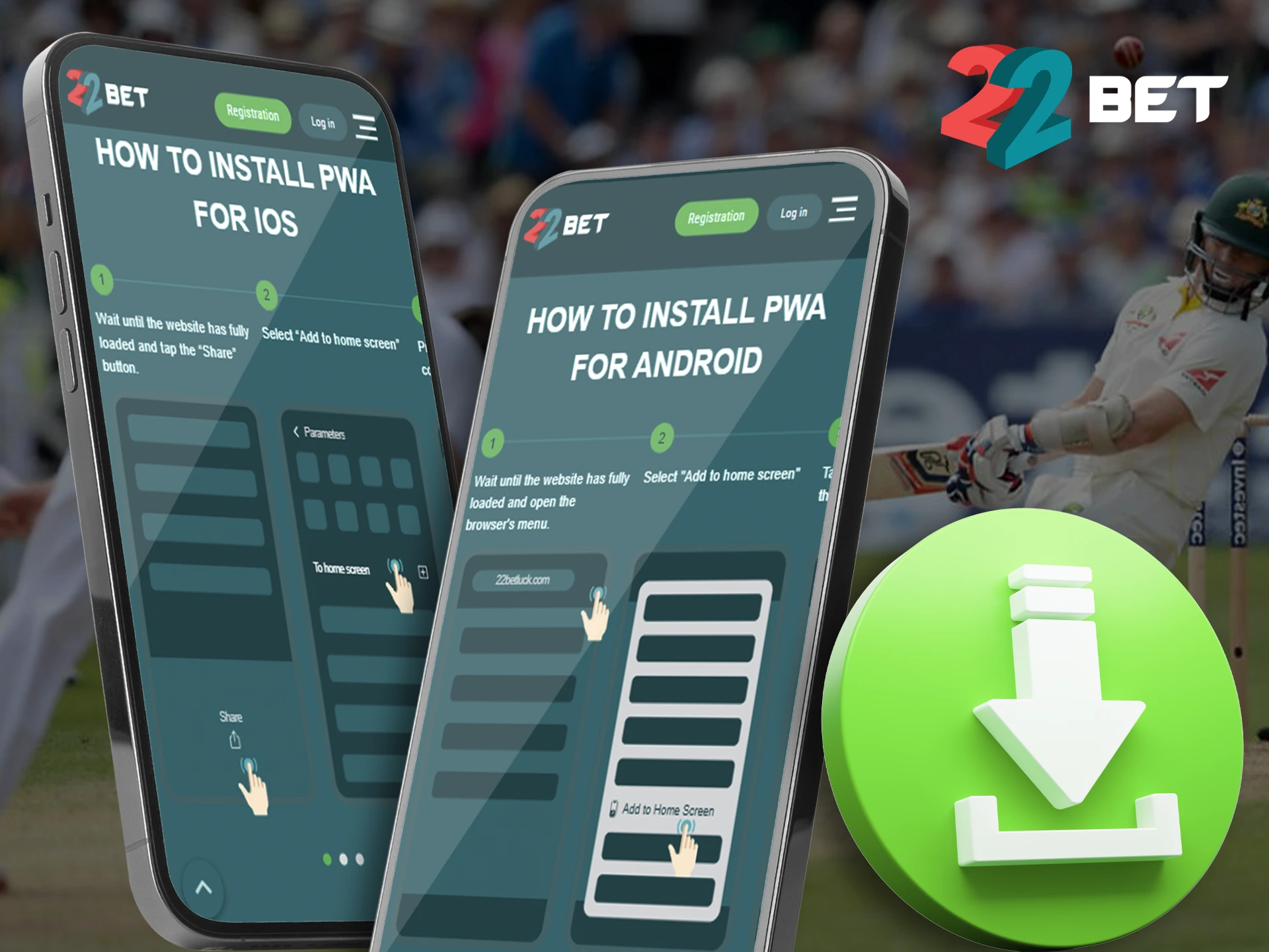 Get the smartphone app for quick betting at 22Bet.