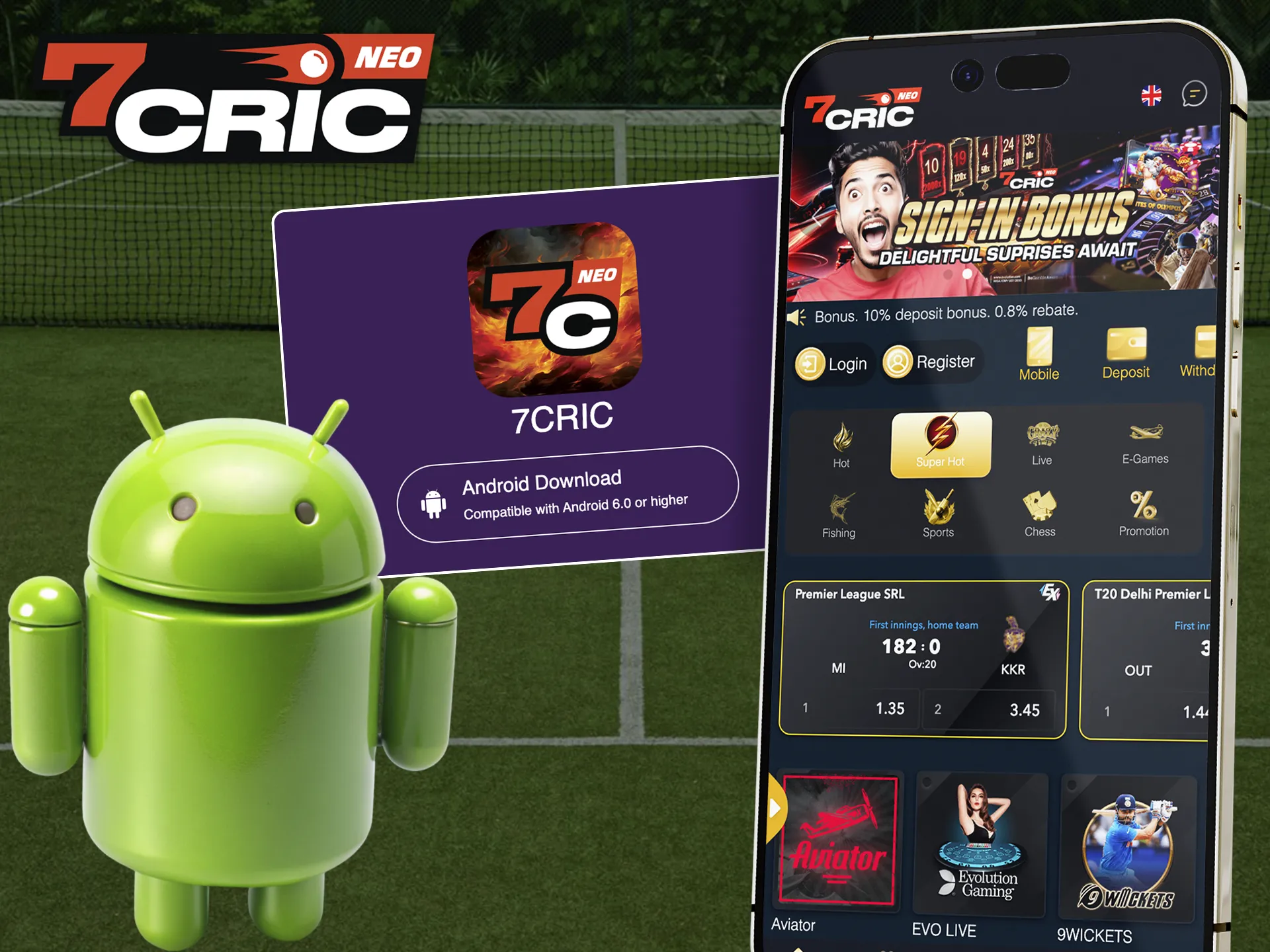 Play 7Cric in android app on your device.