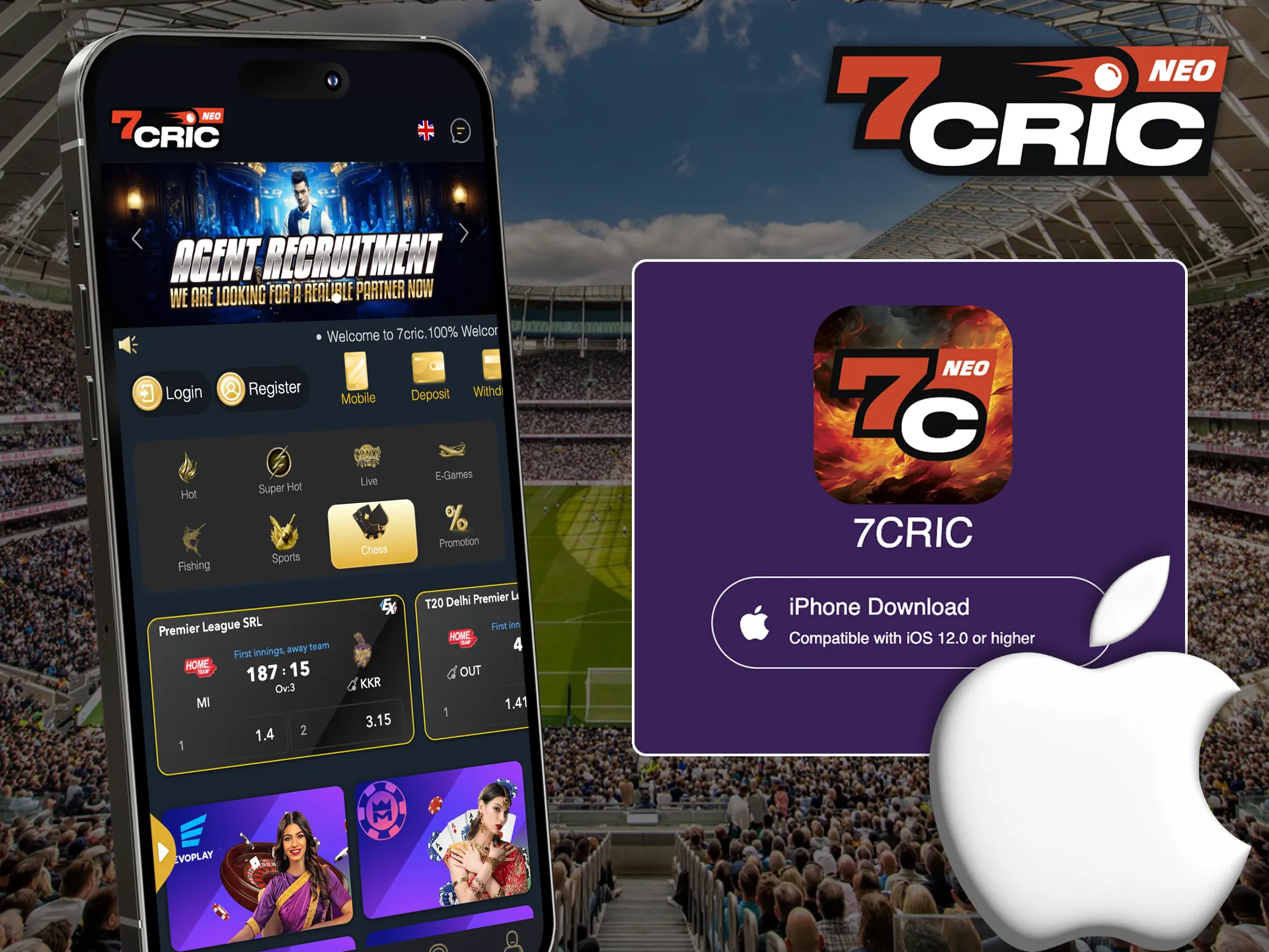 Install 7Cric on your ios device and start winning.
