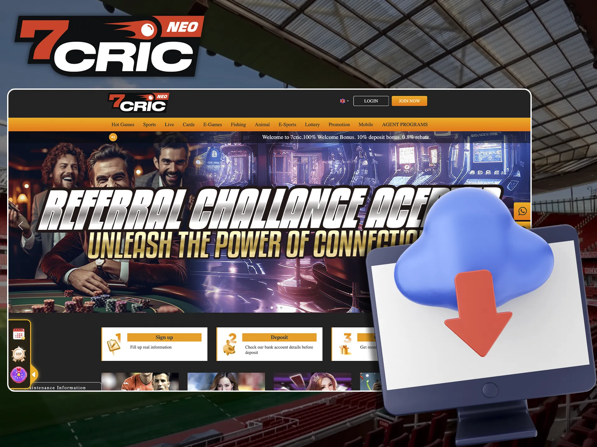 Get to know the 7Cric app on your PC device.