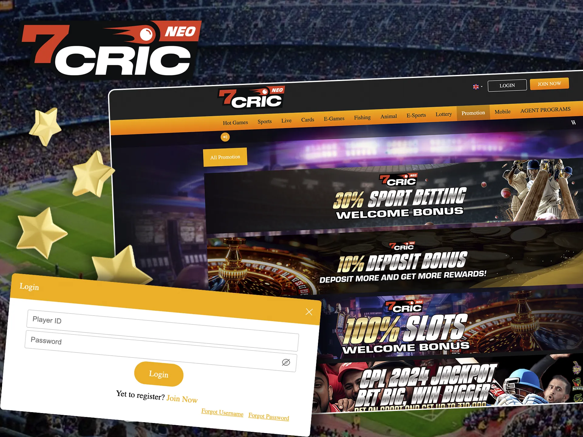 Find out what benefits new players will receive at 7Cric.