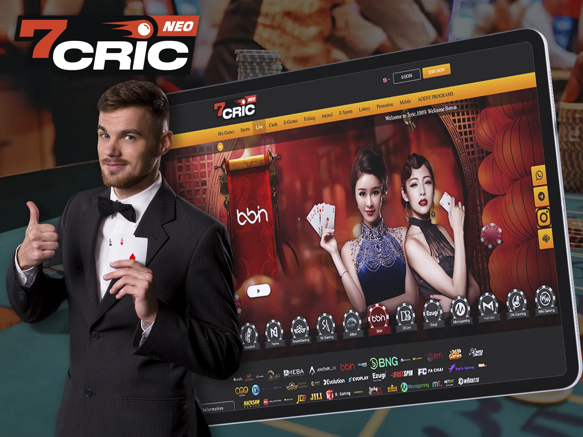 Choose your favorite table games from 7Cric large list.