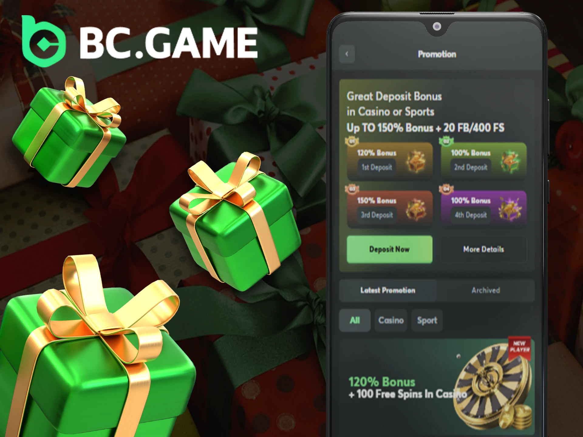 Compare and choose the right bonus for you from BC Game.