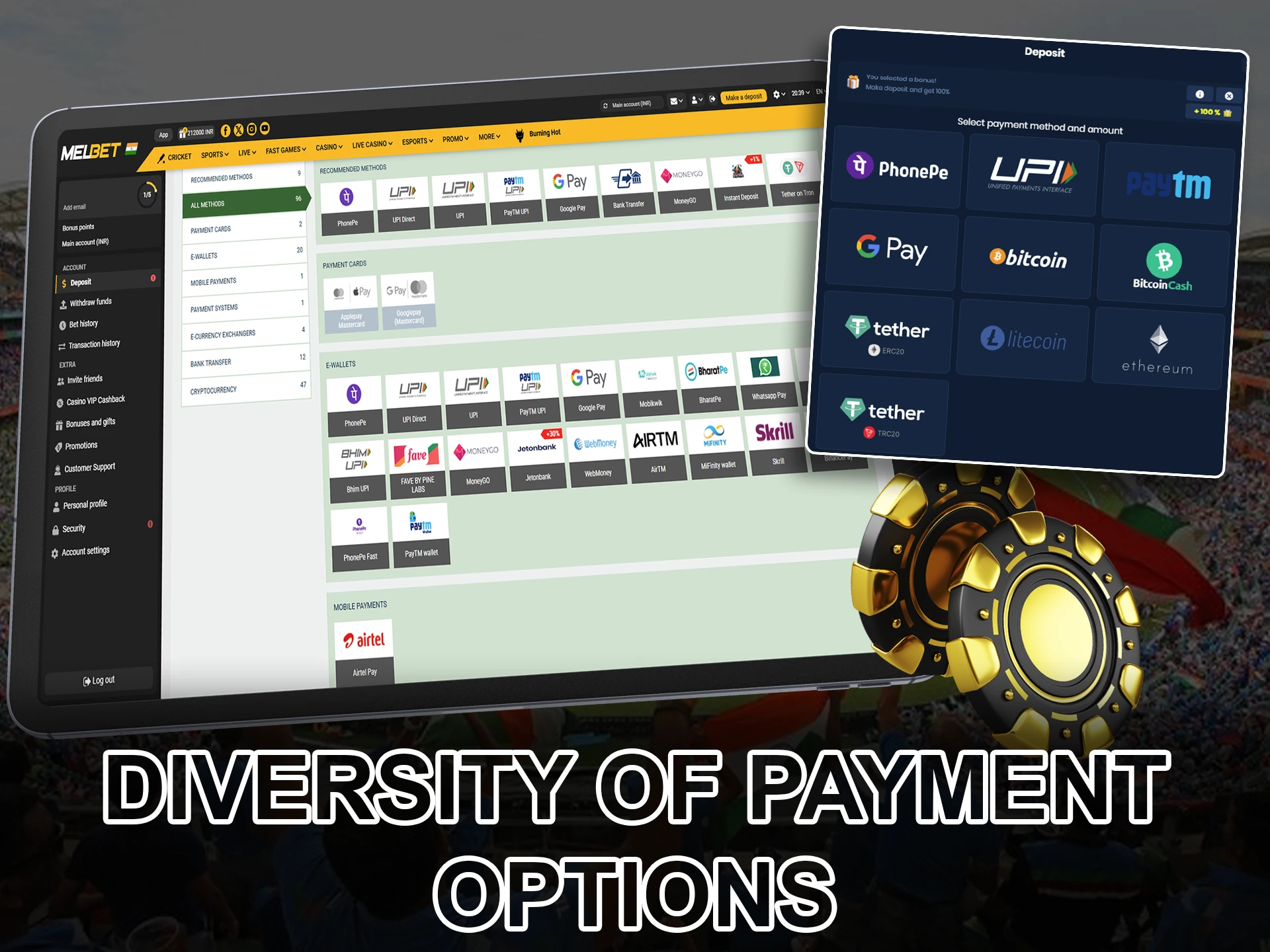 At the moment bookmakers offer a wide range of payment options.