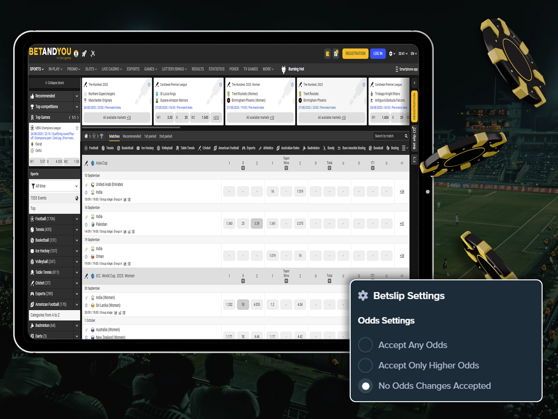 What betting odds can bettors use in India.