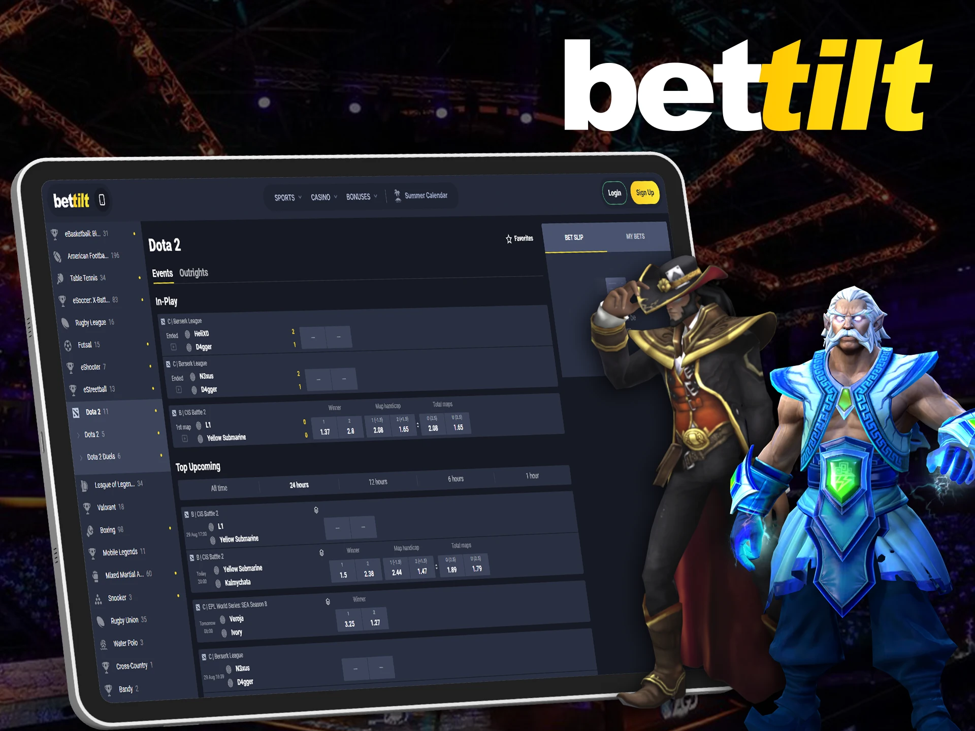 Choose your favorite game or team for a winning Esport bet at Bettilt.