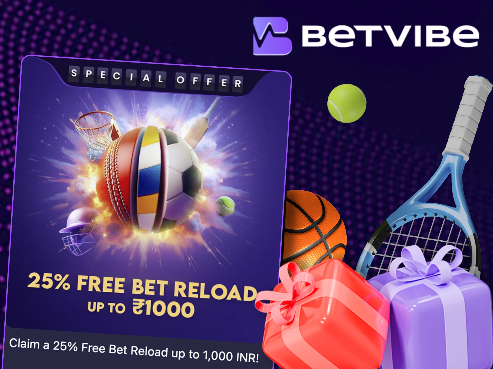 Get free bets with your BetVibe bonus.