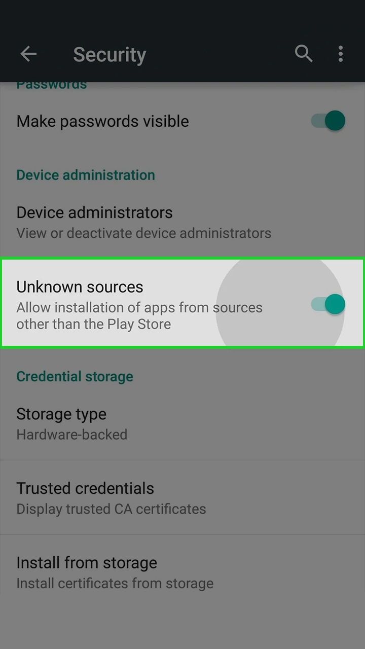 Allow installation of the Cybet application on your smartphone in the settings.
