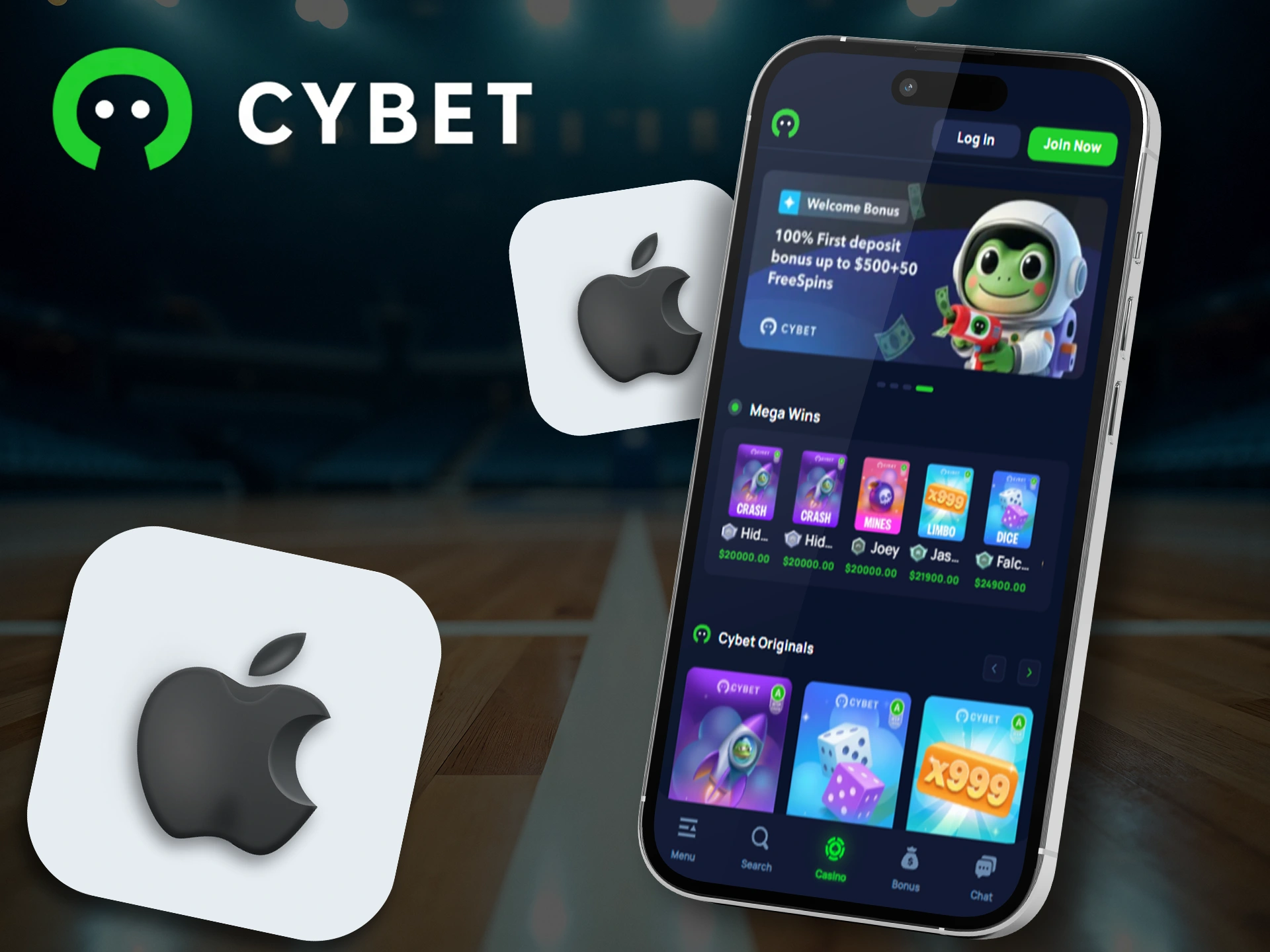 Win anytime with the Cybet ios app.