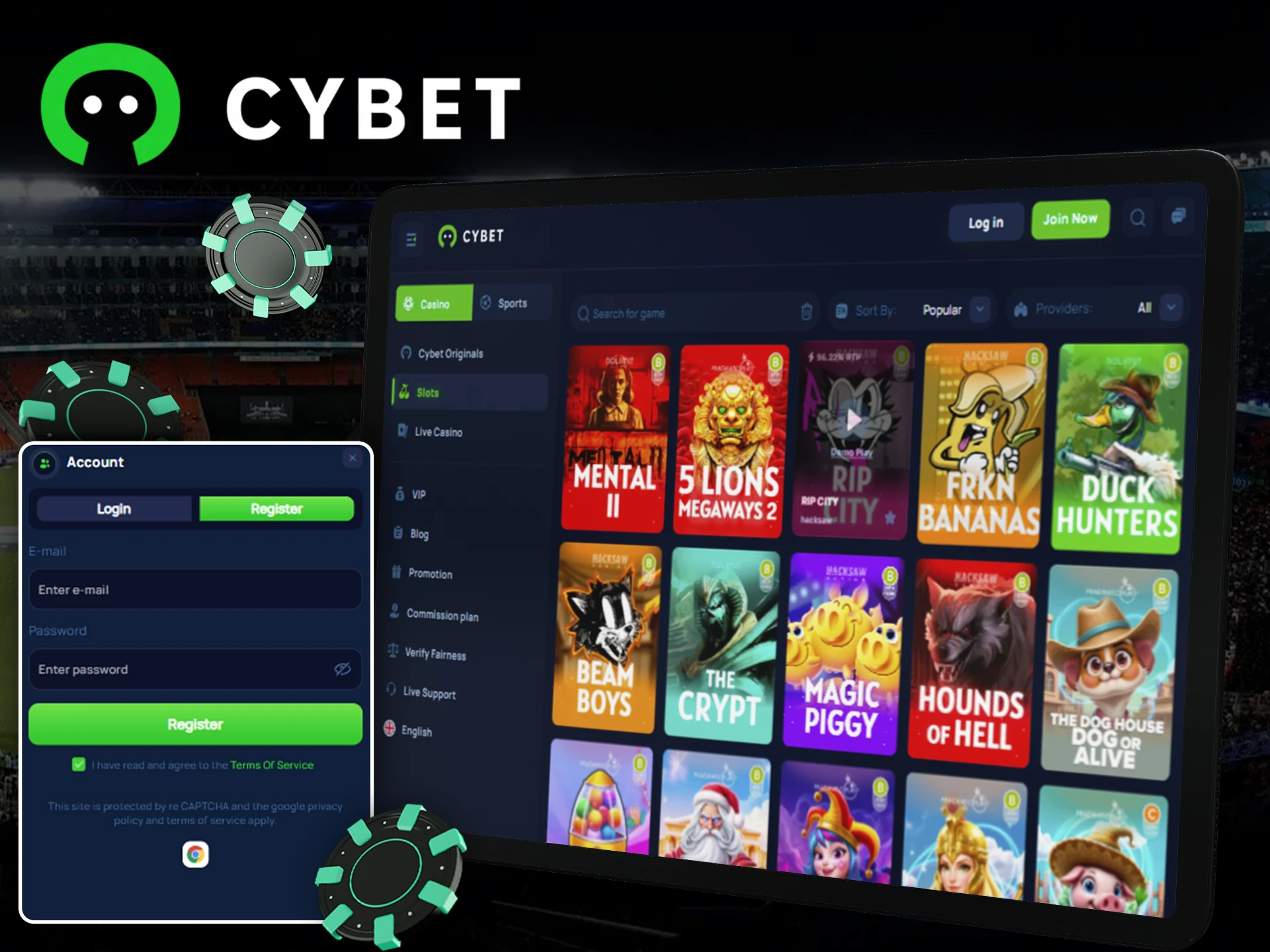 Start winning now after registering and depositing Cybet.