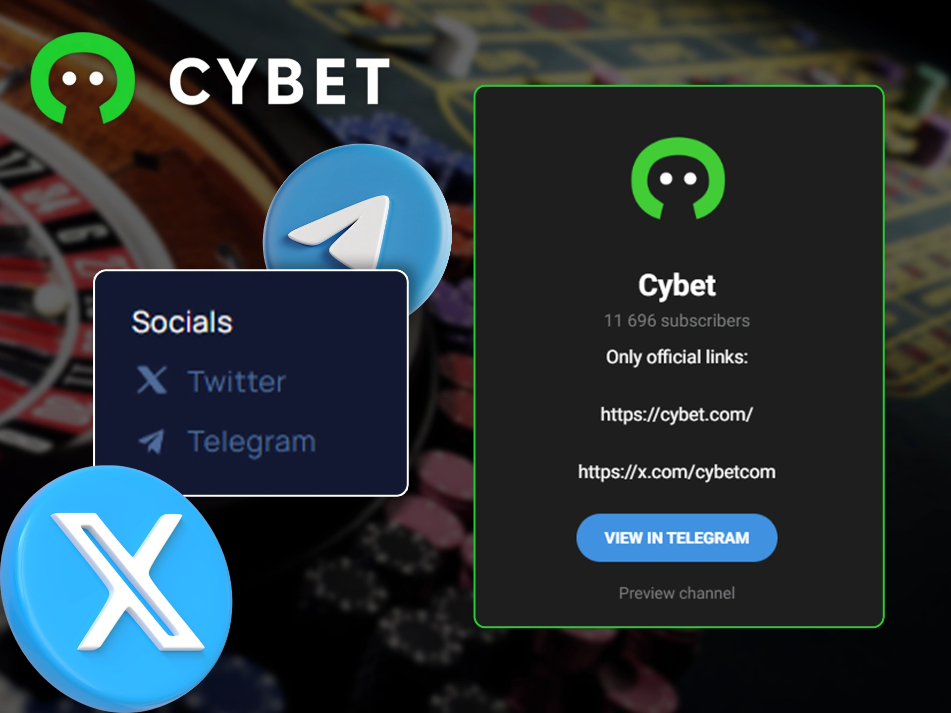 Use social media to connect with the Cybet team.