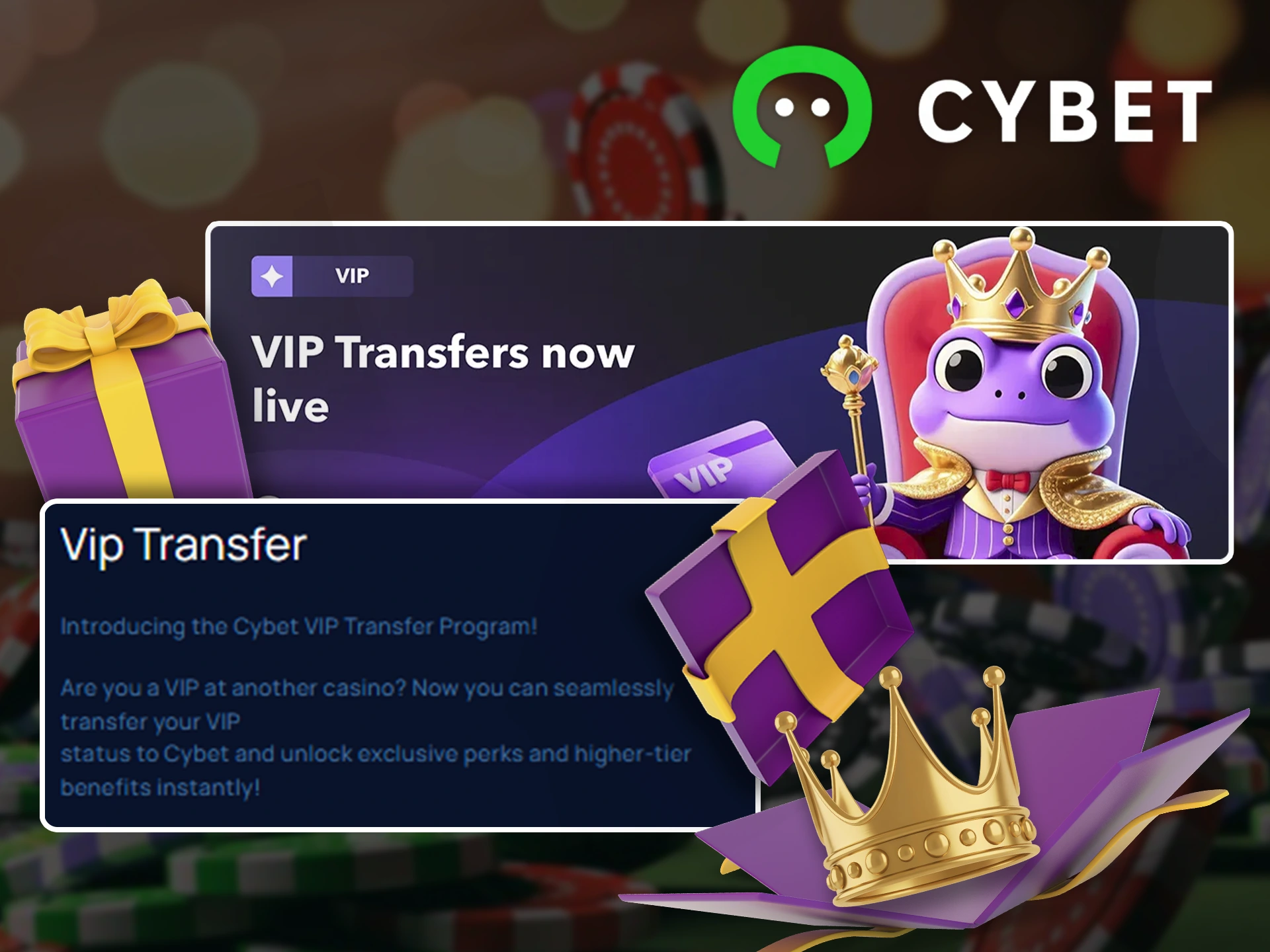 Participate in the Cybet VIP program and receive bonuses.