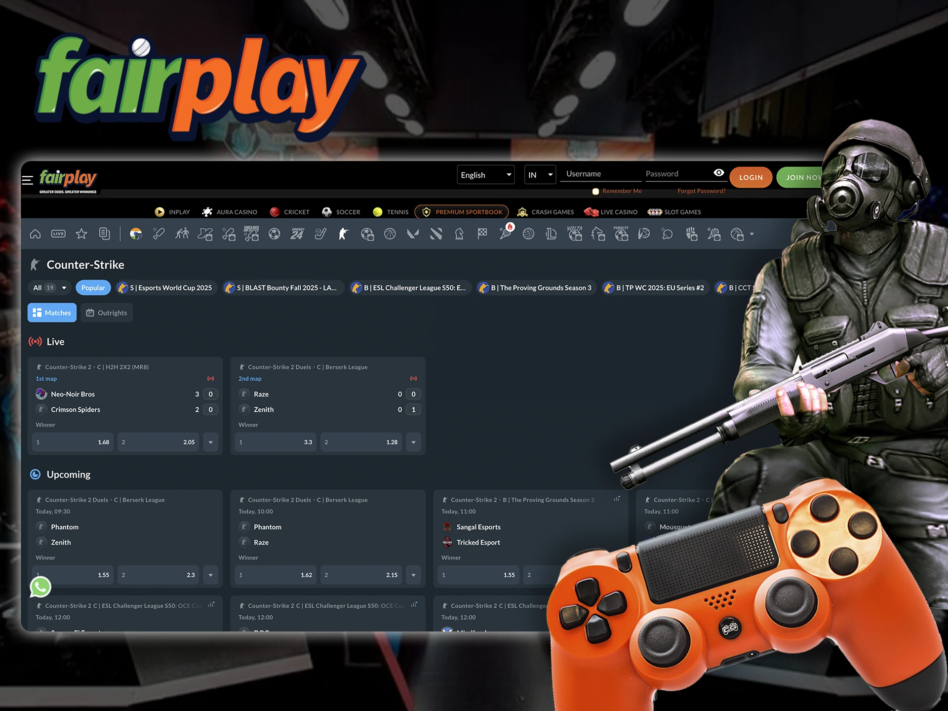 Start winning by betting on Esports with Fairplay.