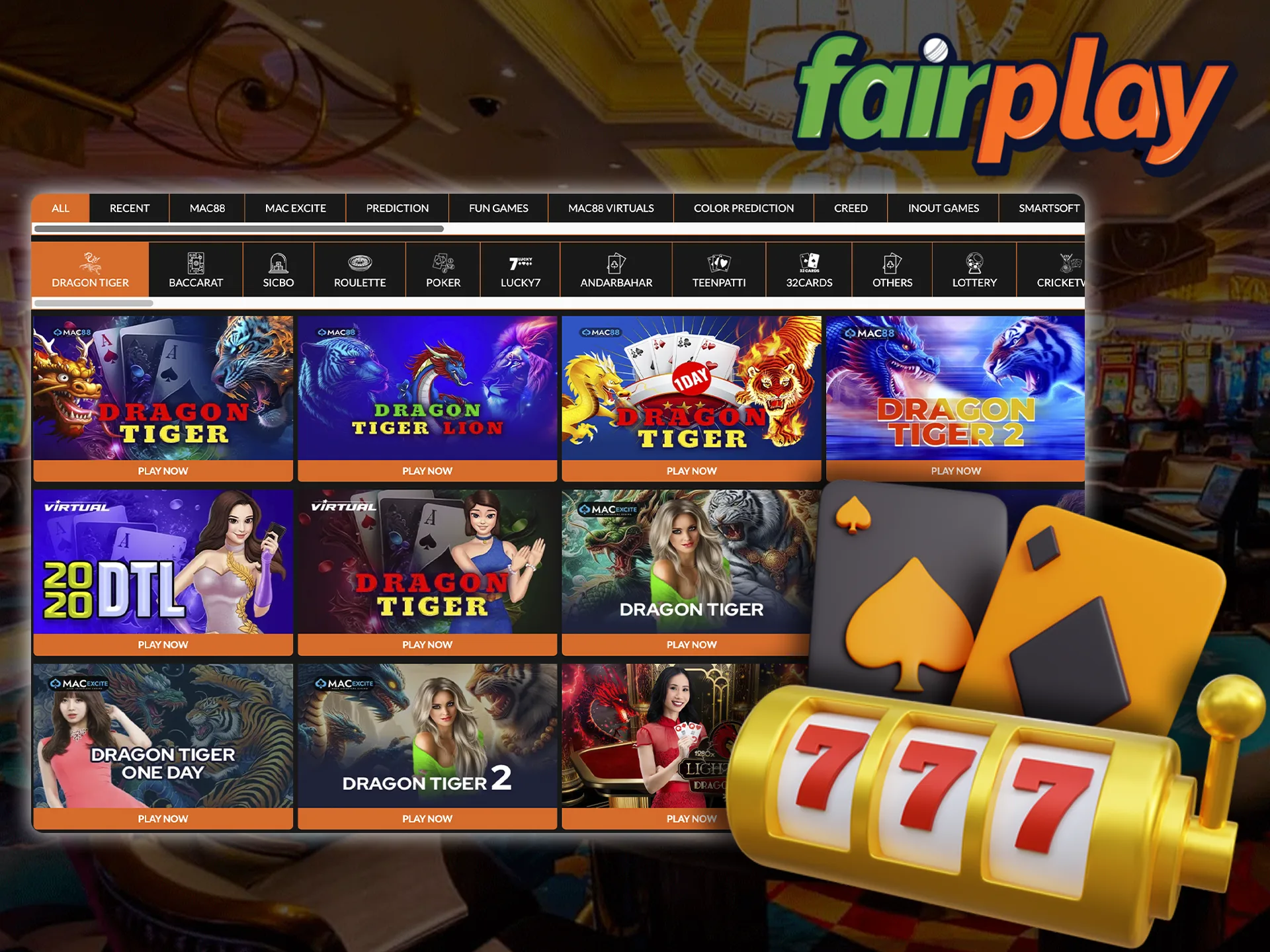 Good luck awaits you in casino betting at Fairplay.