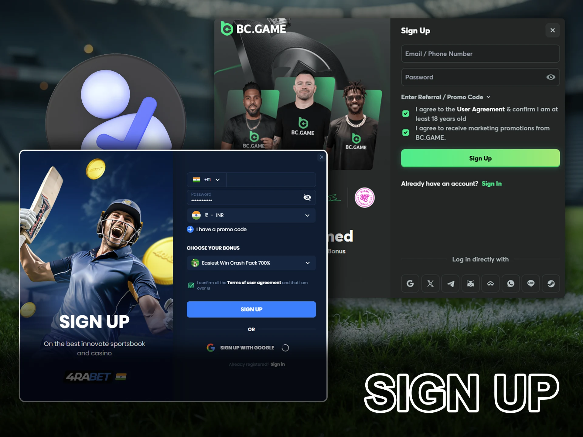 Once you have chosen a football betting site go through the registration procedure.