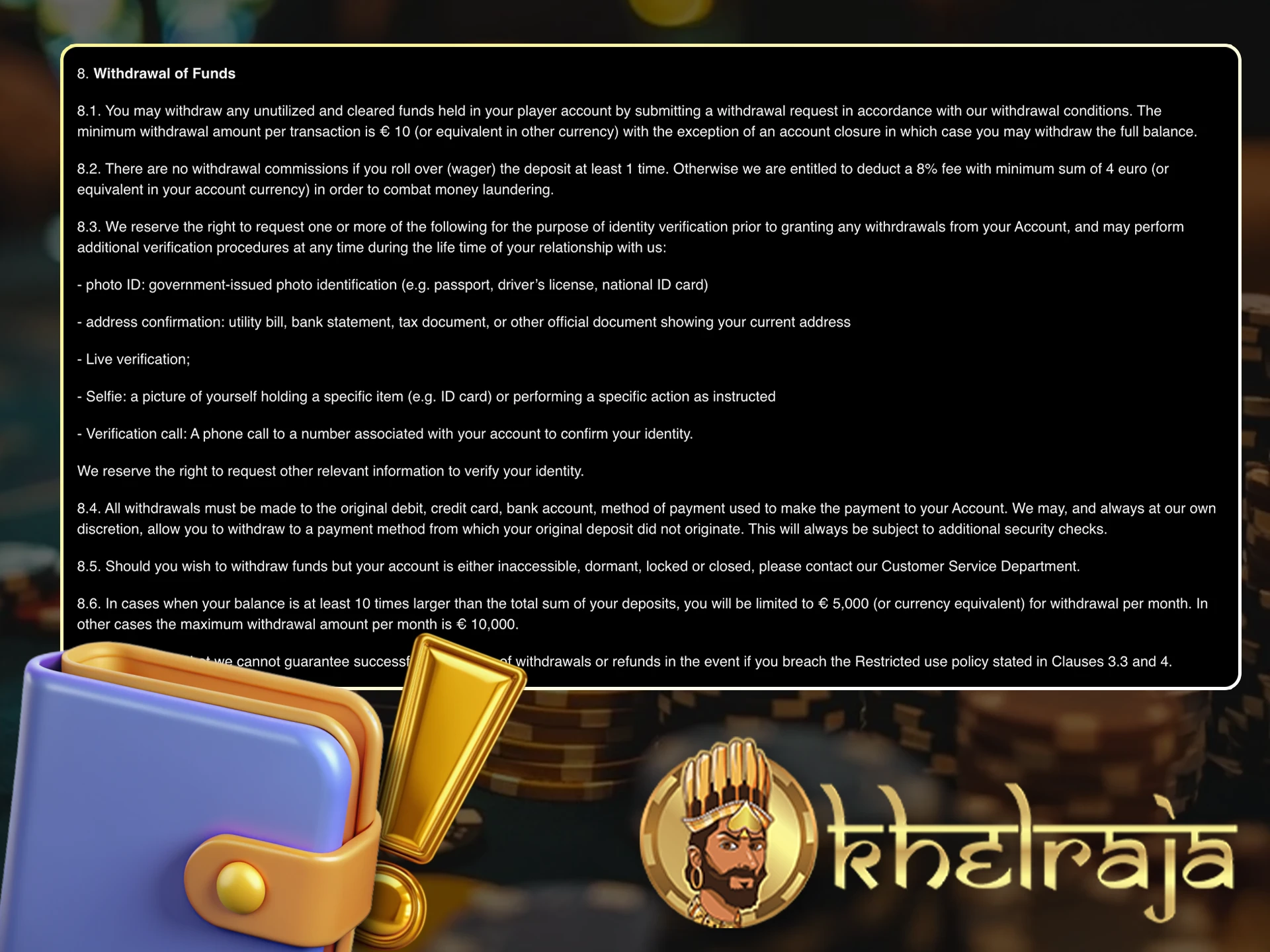 Find out all about withdrawing your winnings at Khelraja.