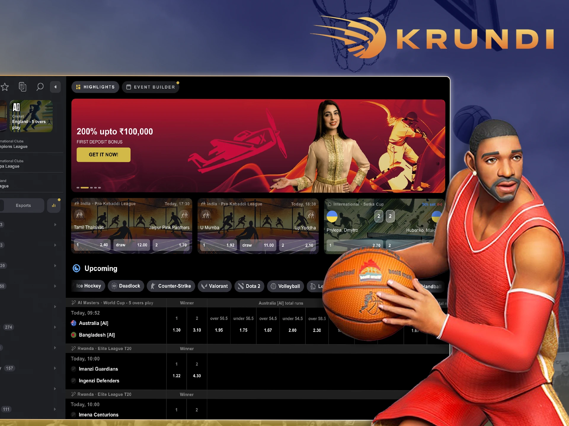 Try eStreetball betting with great odds from Krundi.