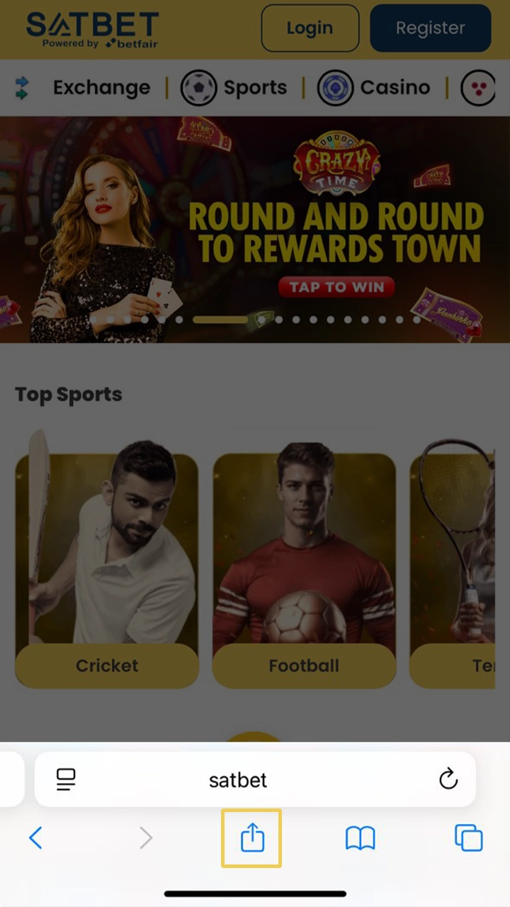 Share the Satbet website by clicking the button below.