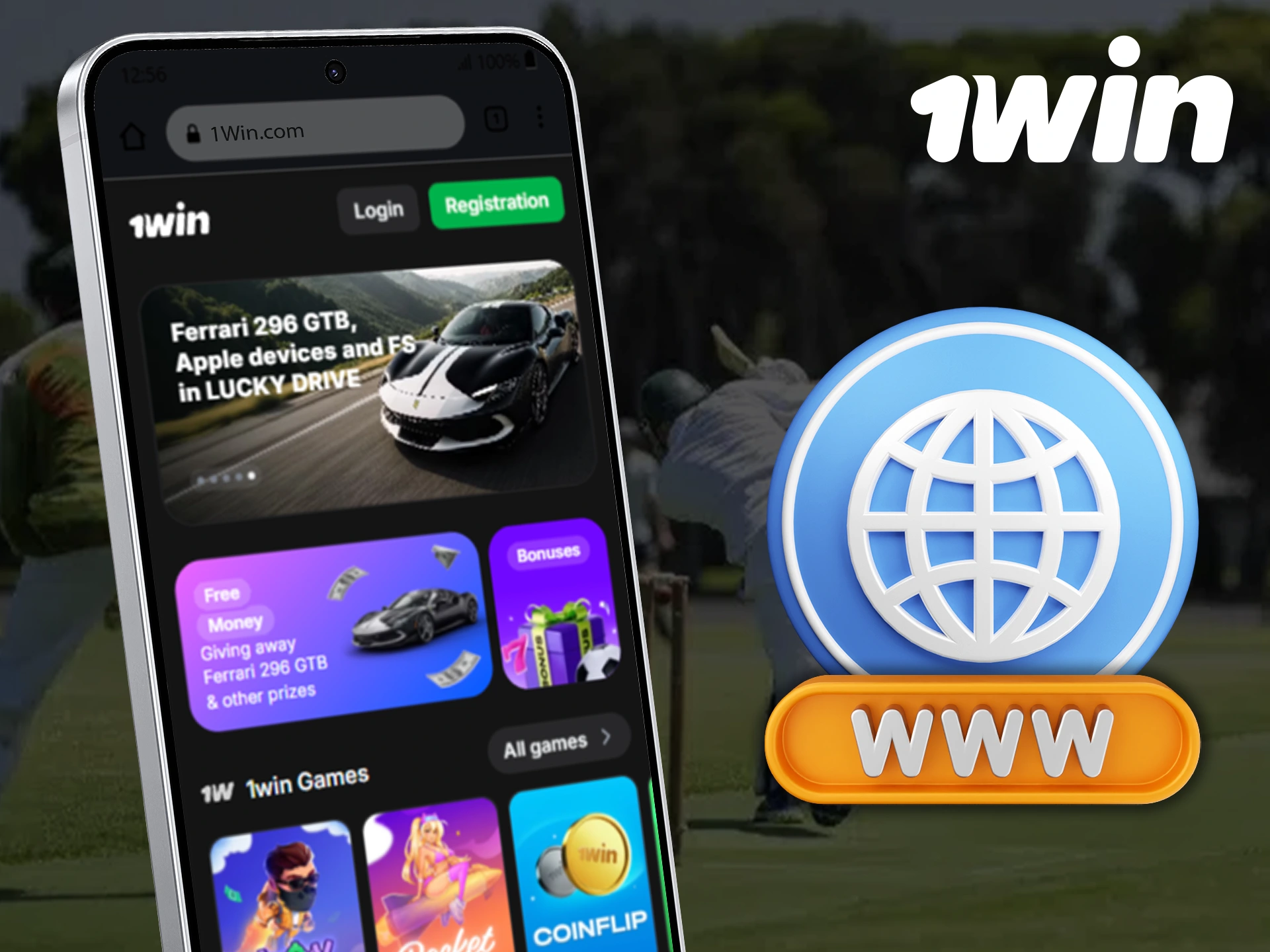 You can open 1Win through your mobile browser.