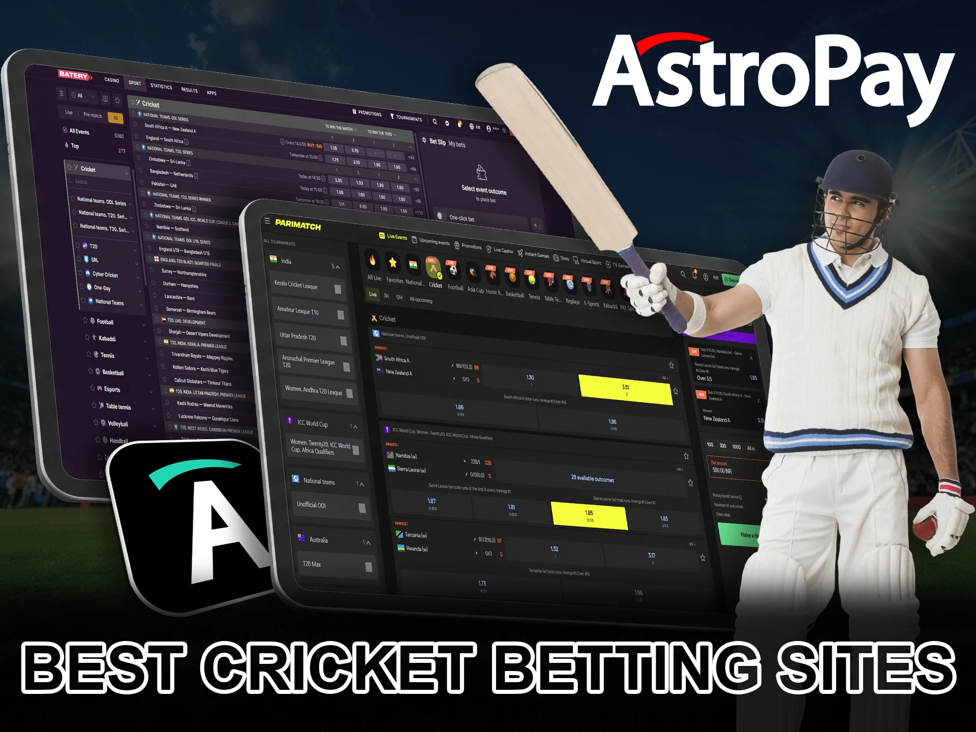 Bet on Cricket using AstroPay for Big Wins.