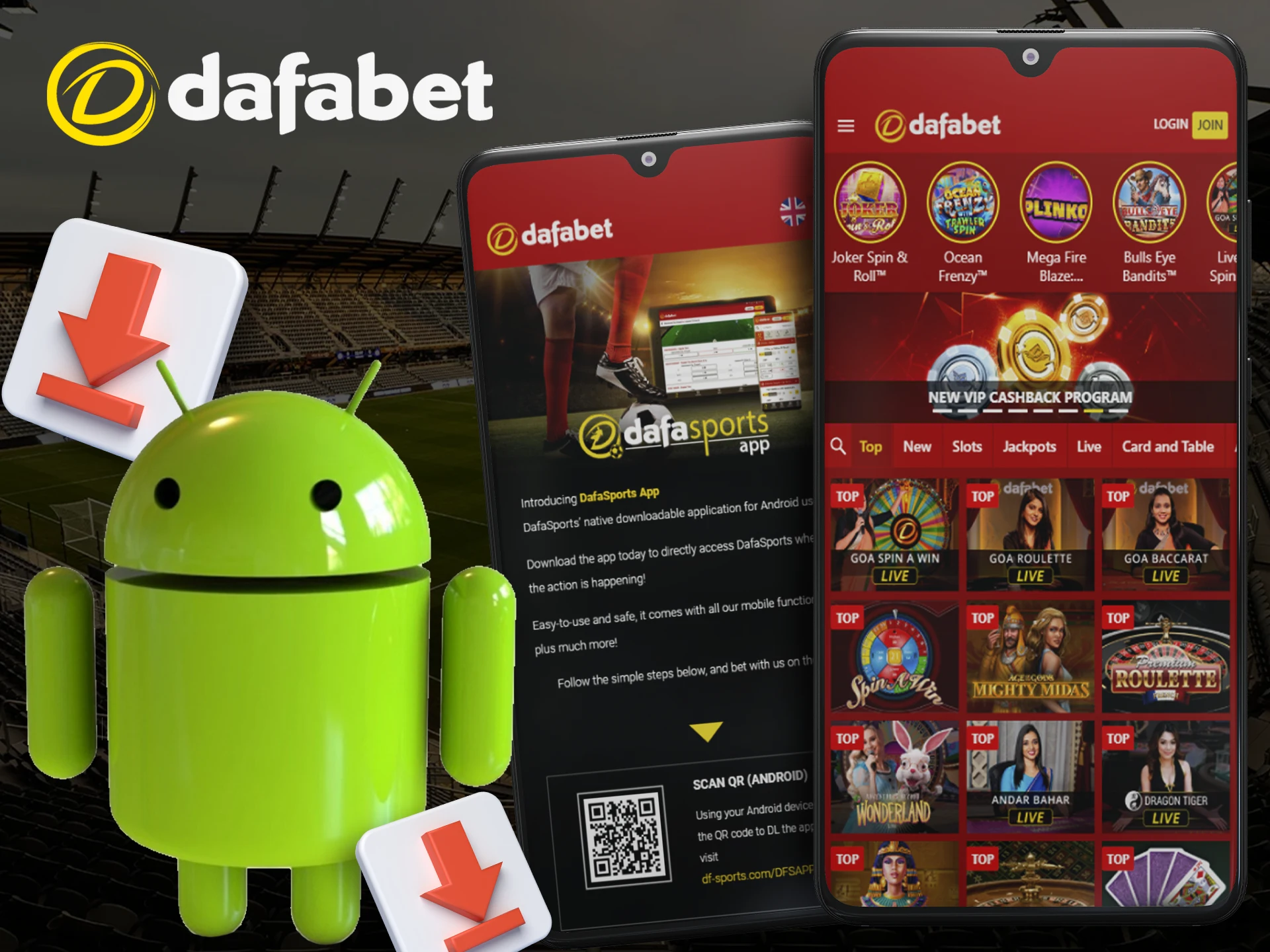 Install the Dafabet app on Android for quick access to bets.