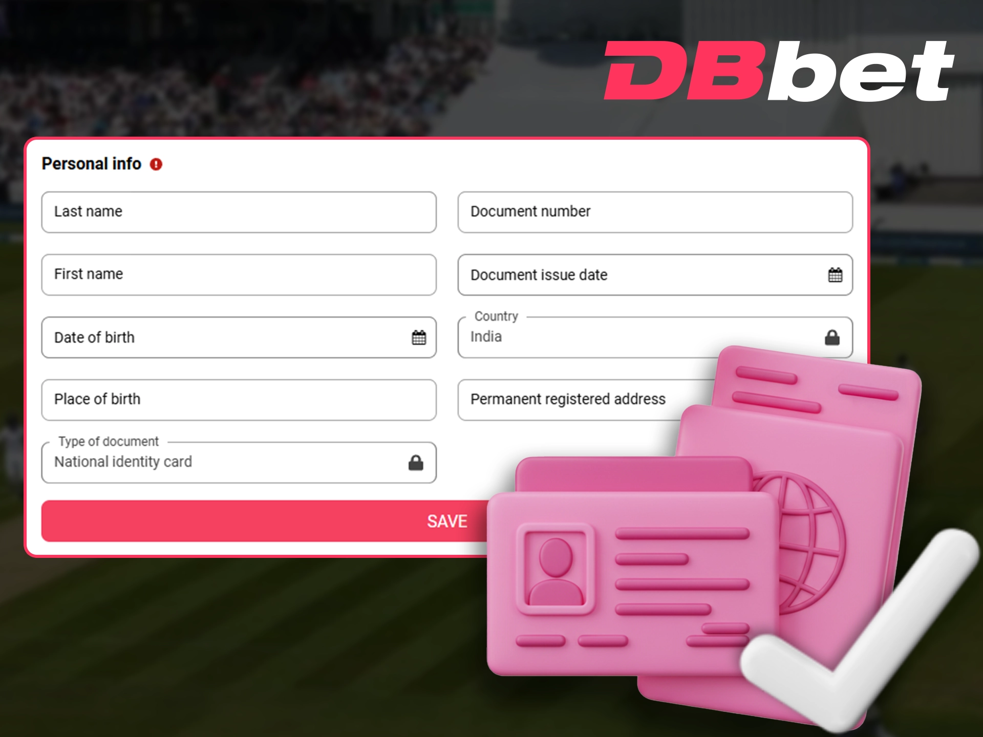 Verify your account to use all the features of DBbet.