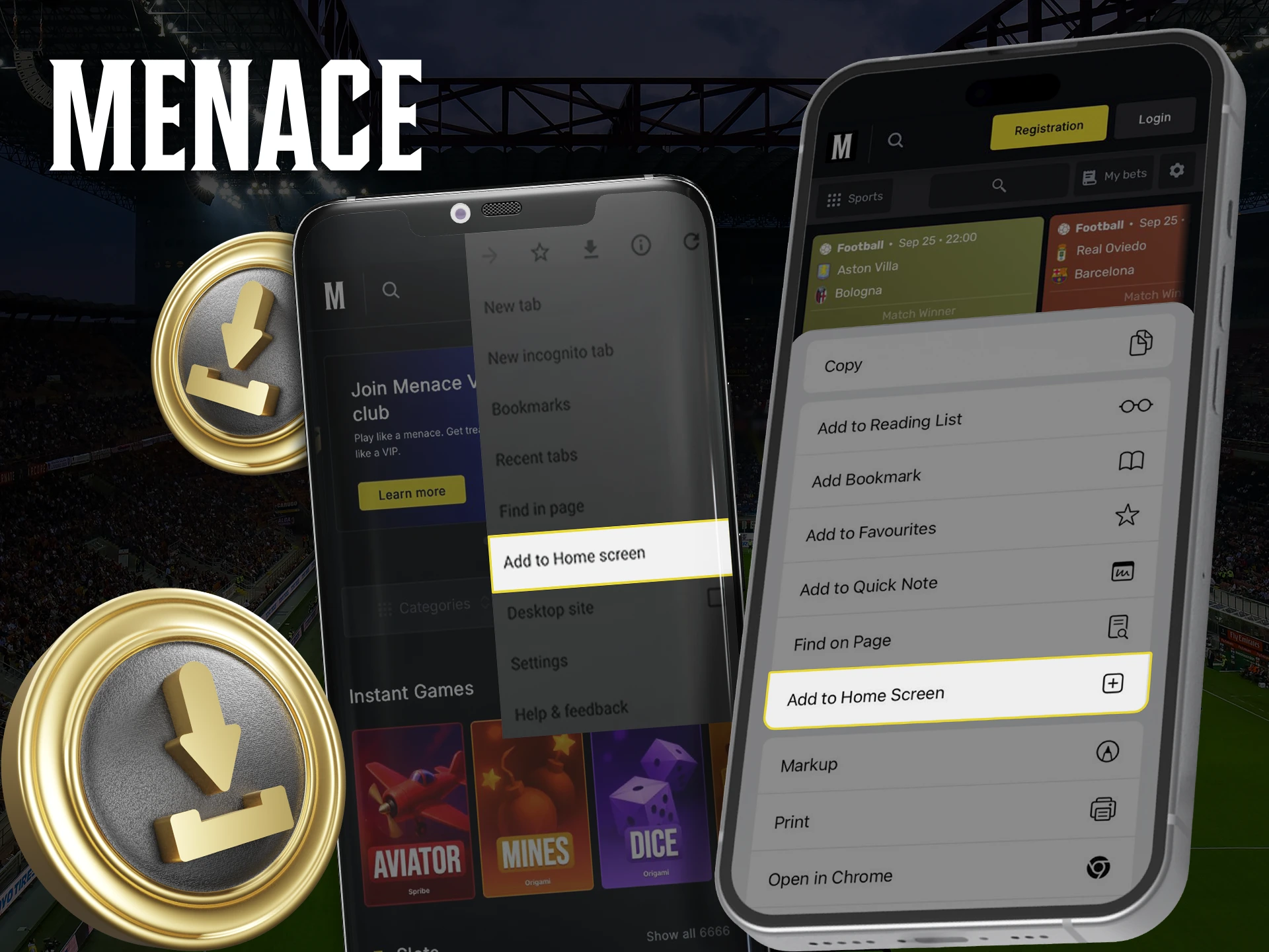 Please read the installation instructions for the Menace King app.