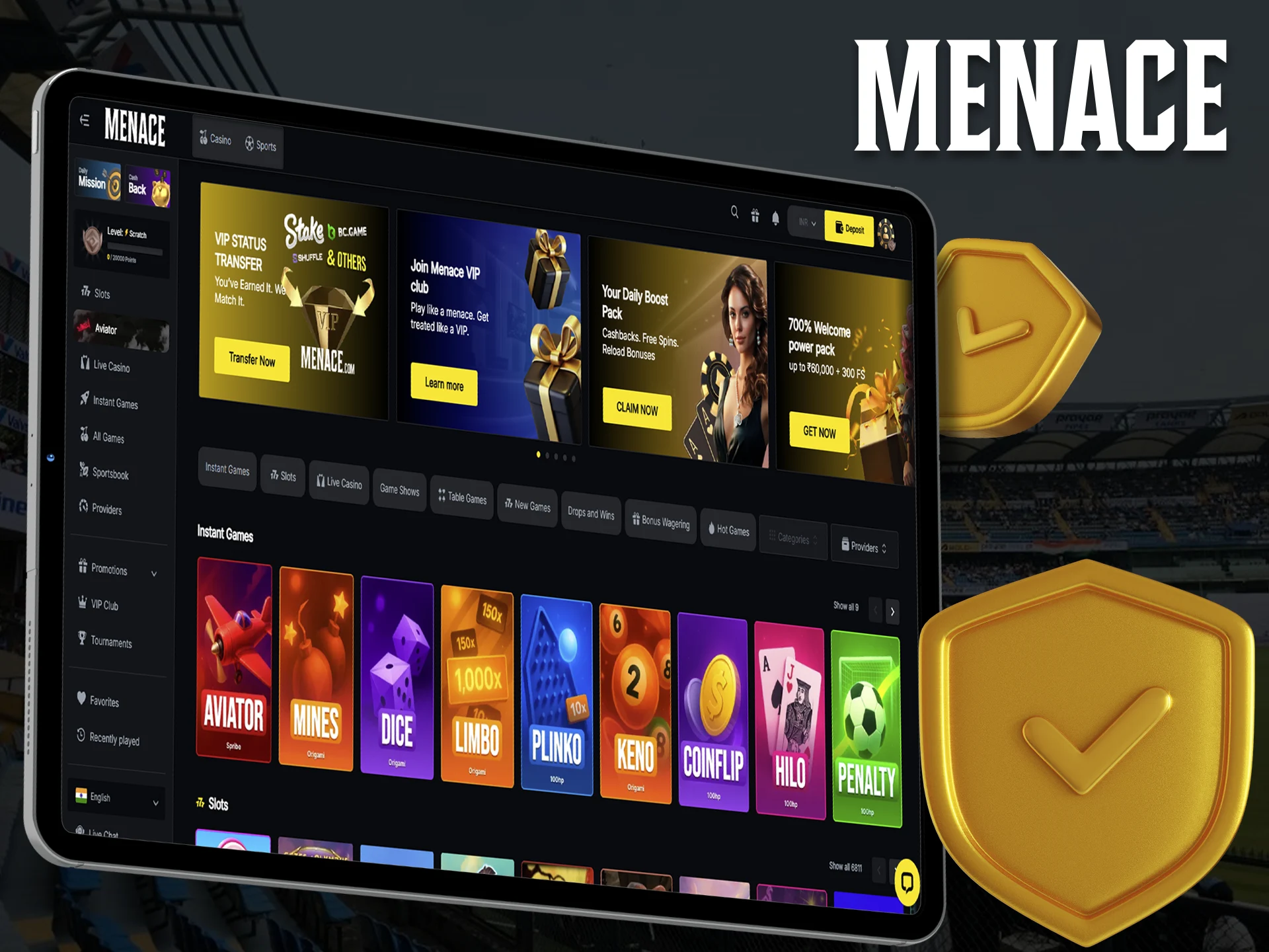 Menace King is secure and safe for user betting.