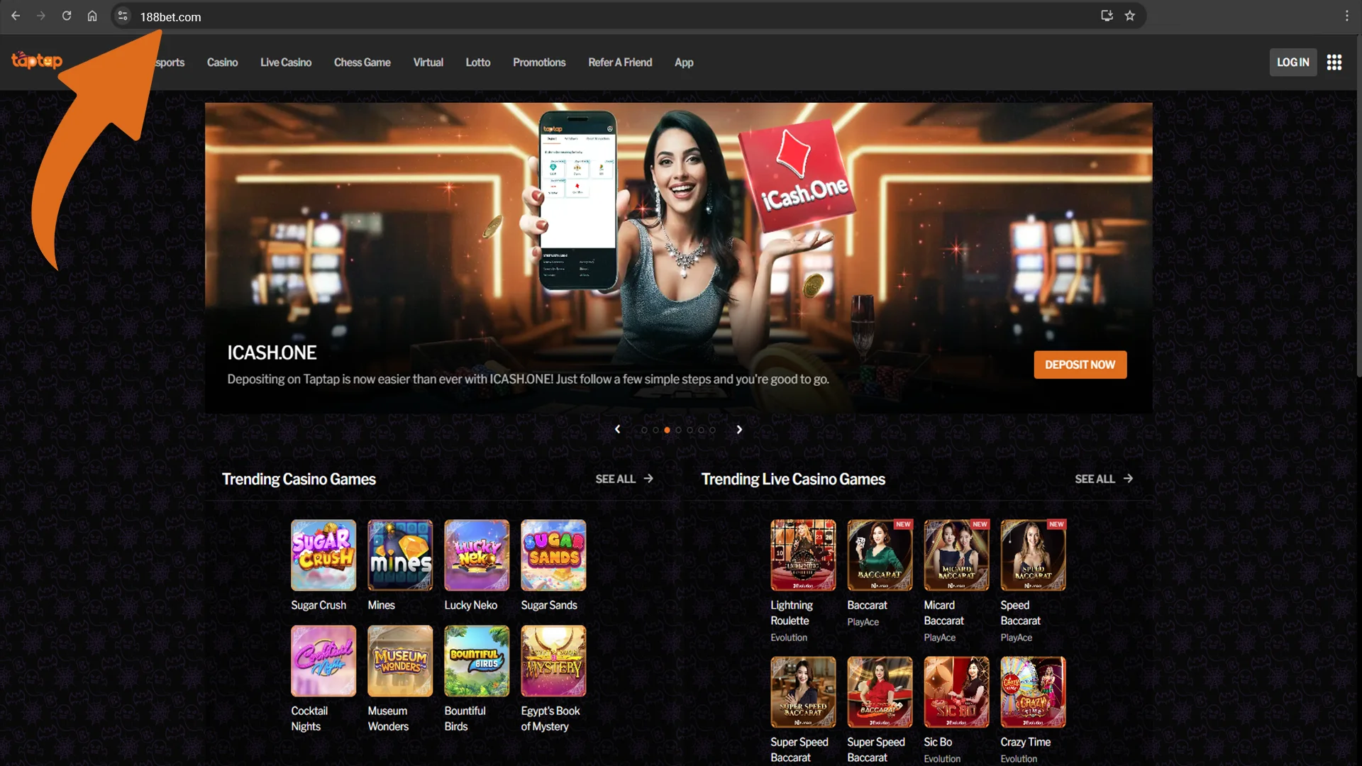 Visit the official 188bet website by searching in your browser.