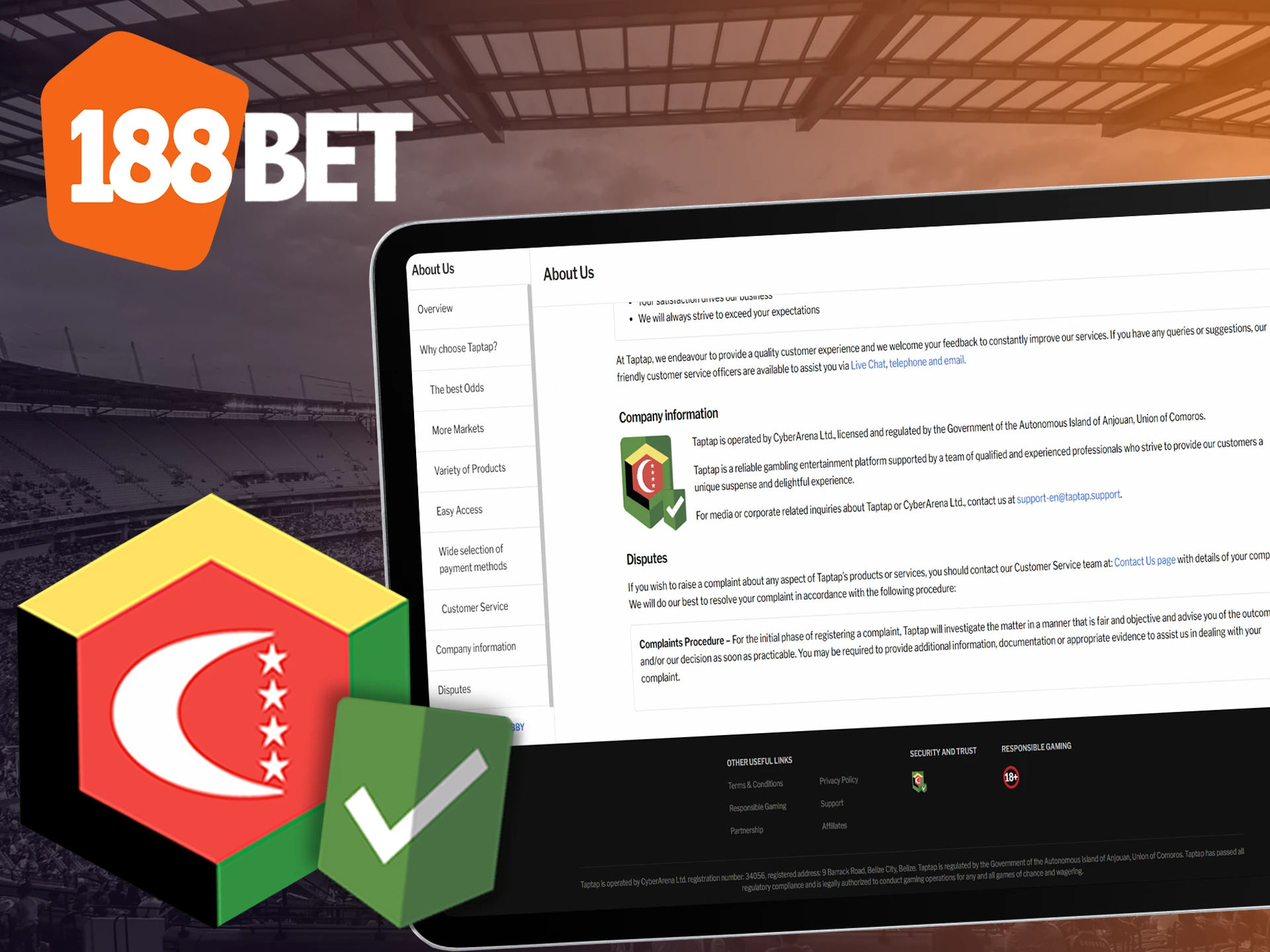 188bet is legal and safe for its users in India.
