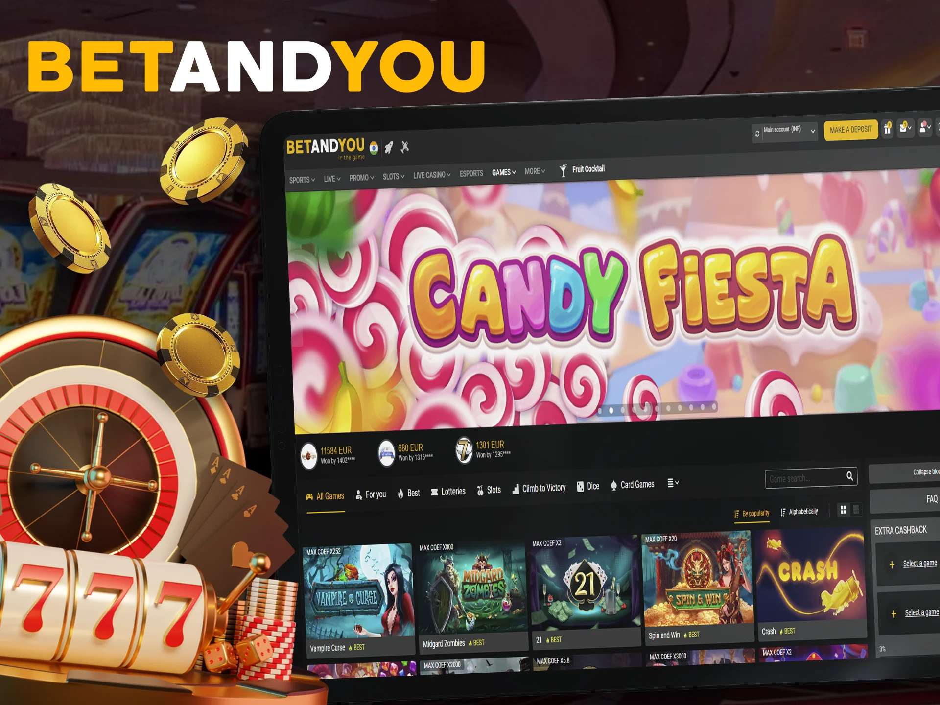 Play casino games with Betandyou and you will be lucky.