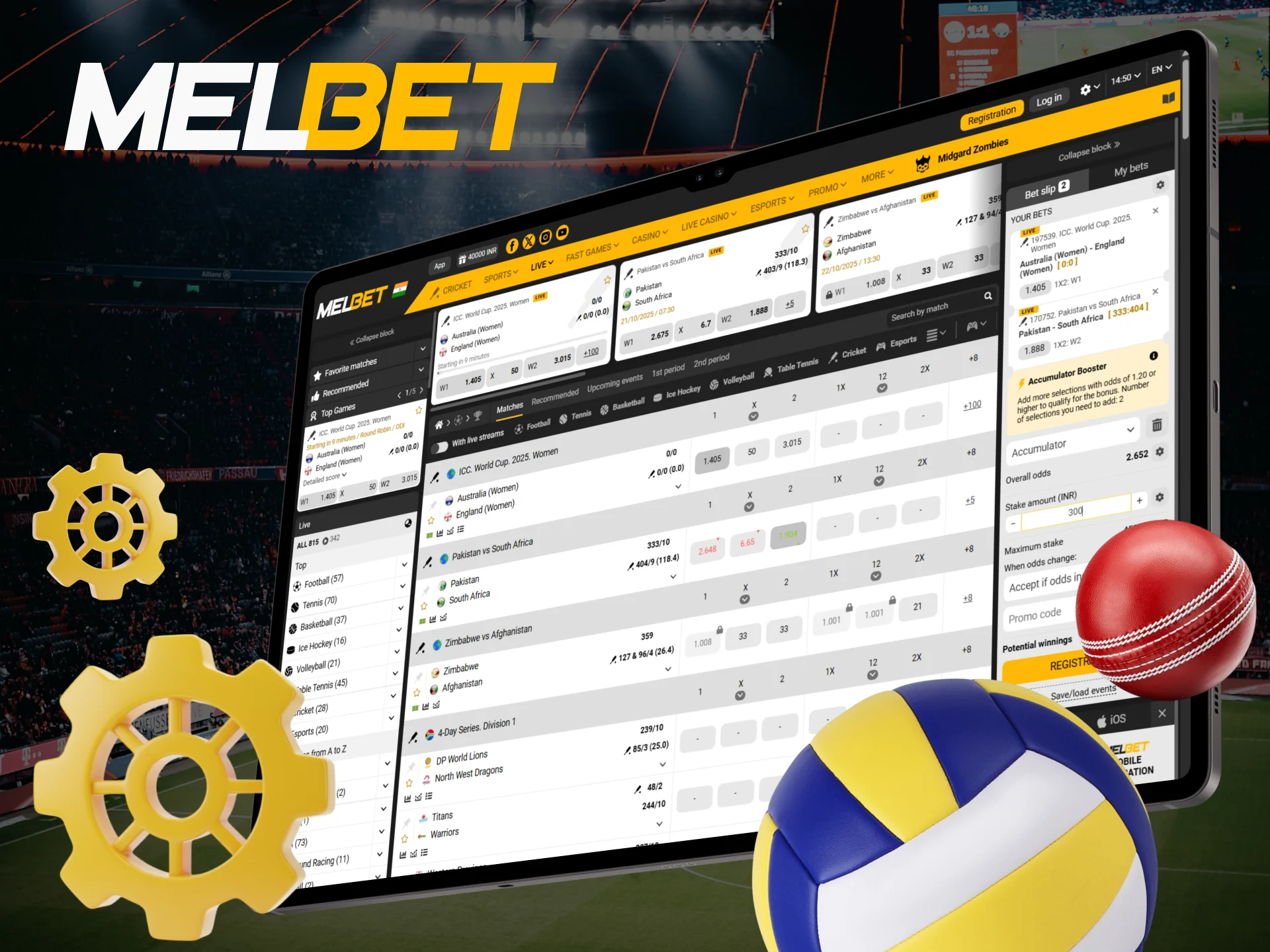 Find the right sports betting options for you at Melbet.