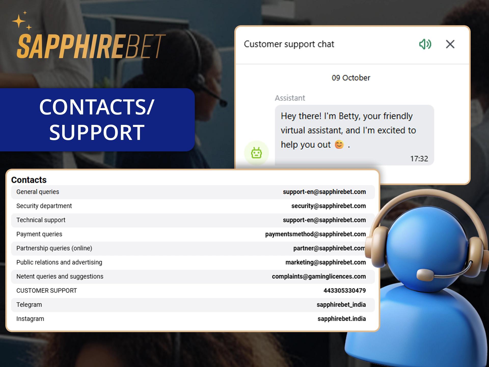 Visit Sapphirebet Contact and Customer Support section if necessary.
