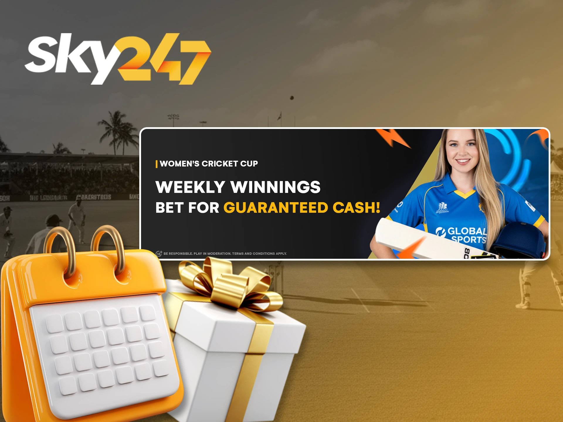 Get bonuses from Sky247 for your first winning bets.