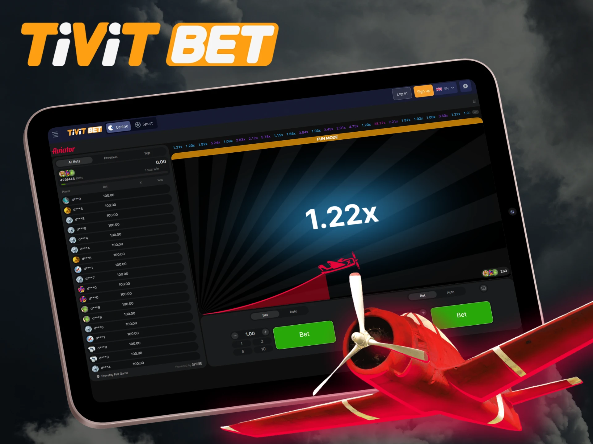 Be sure to grab the best multiplier in the Aviator game at Tivitbet.