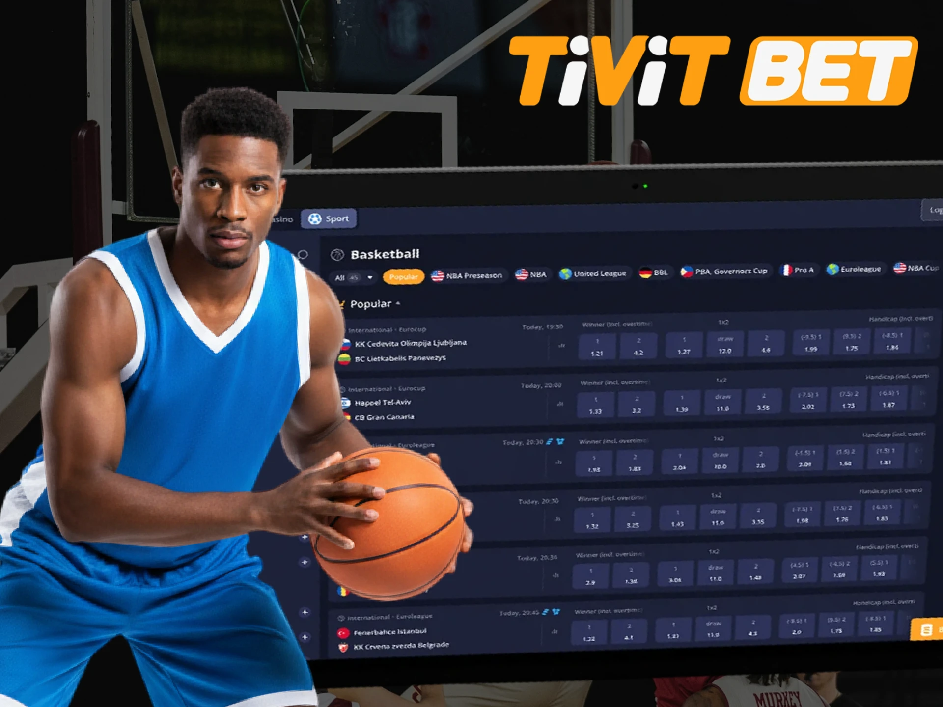 Predict the outcome of a basketball match and become richer at Tivitbet.