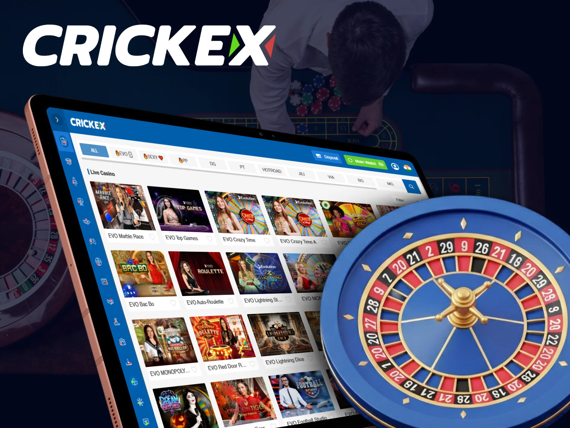Join the live casino for exciting real-time dealer games on Crickex.
