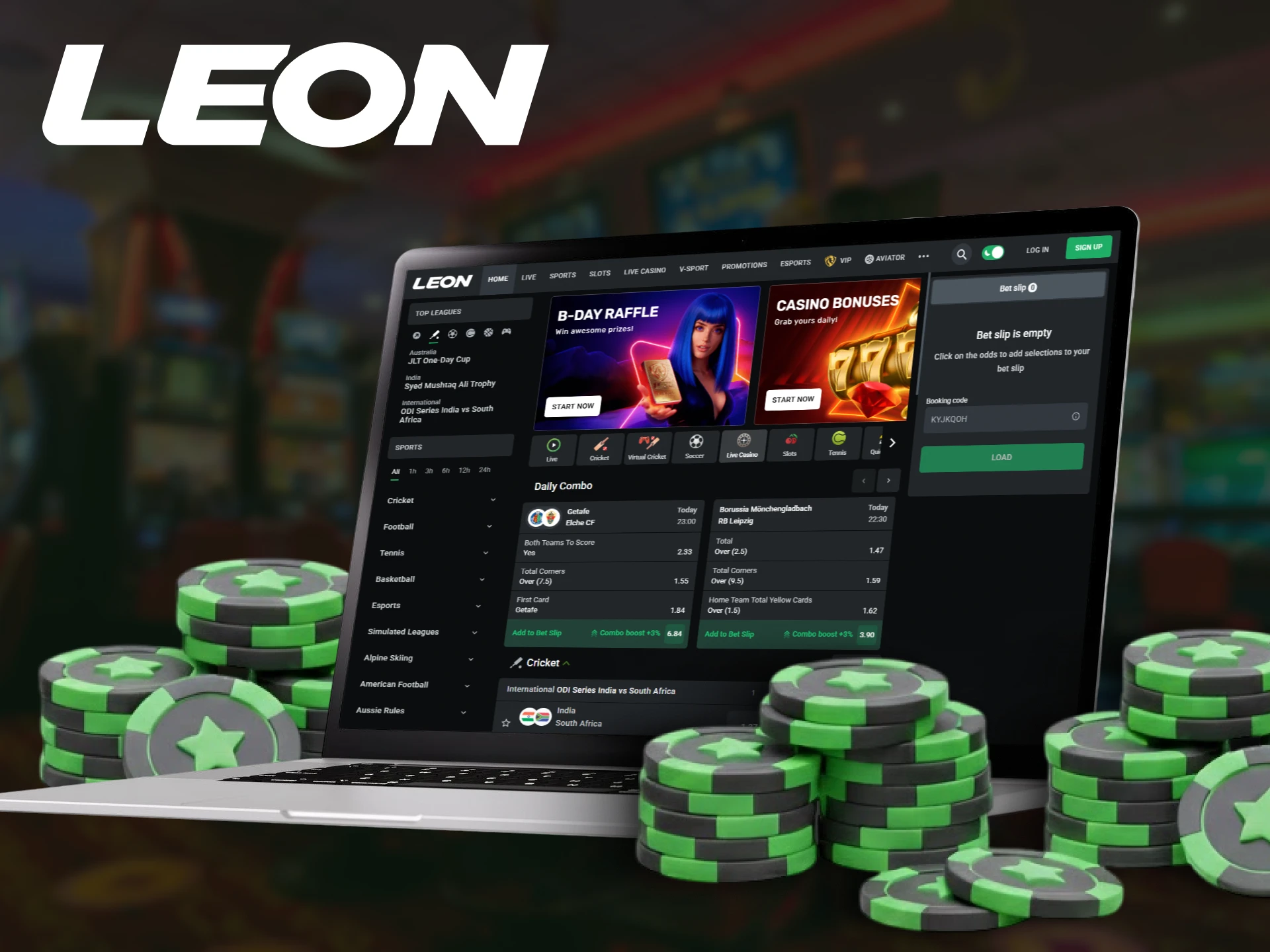 Access the optimized desktop version of Leonbets and enjoy betting.